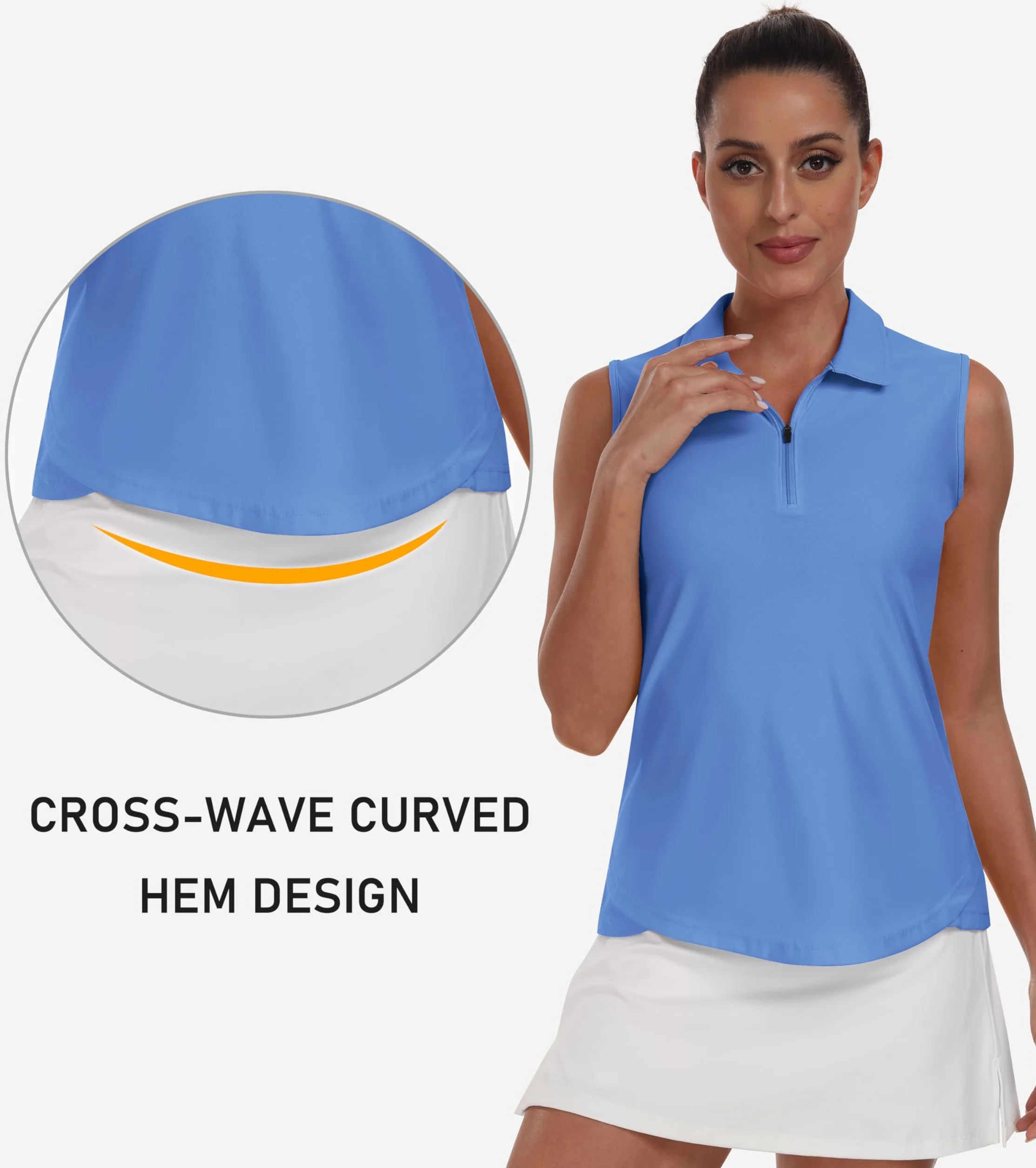 MoFiz Donna Canottiera Traspirante con Cerniera Golf Tennis Estiva