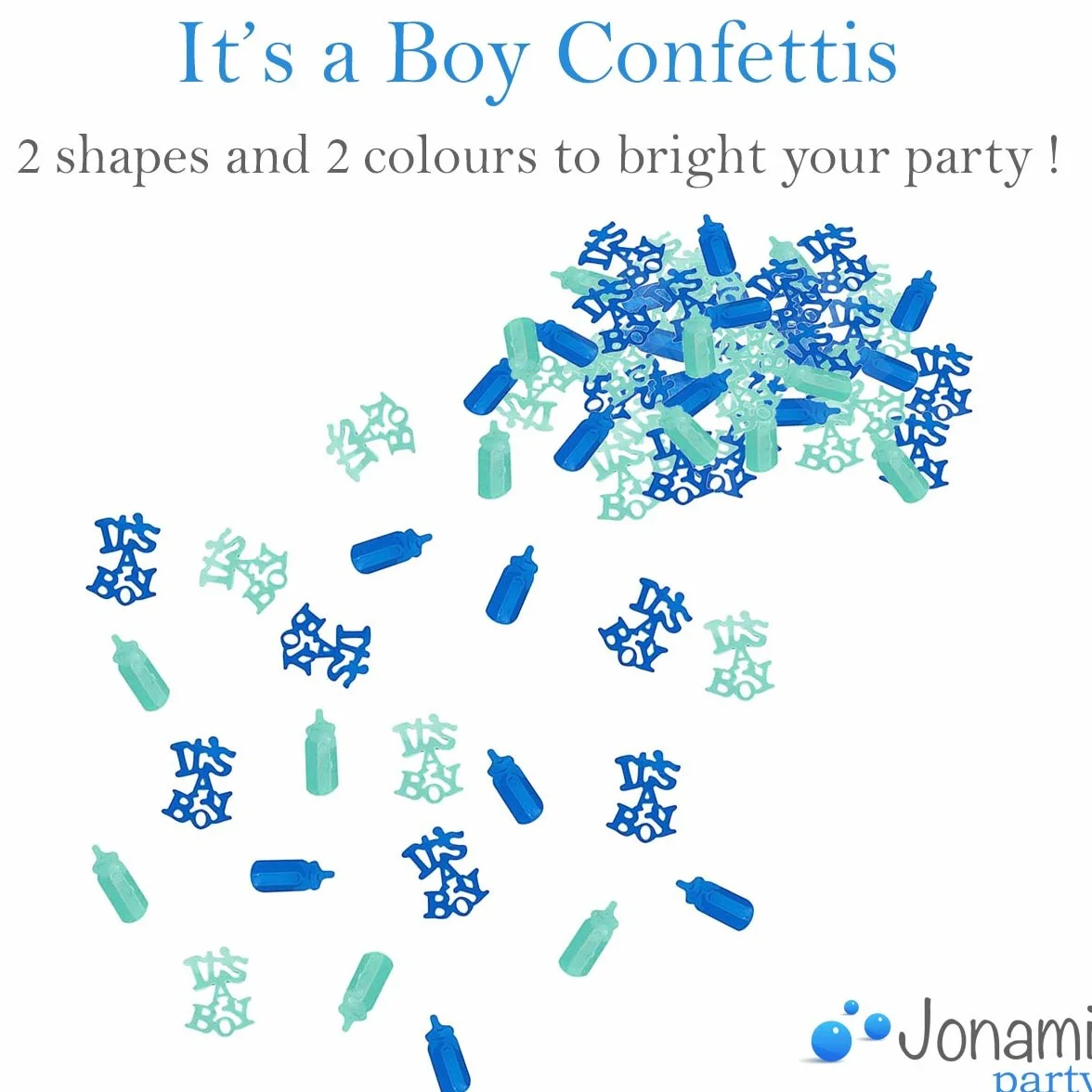 Jonami Decorazioni Festa Nascita Bambino Fascia Futura Mamma Mum To Be Blu + Foto Booth Props Accessori Foto Divertenti + Coriandoli da Tavolo Accessori Battesimo Baby Shower