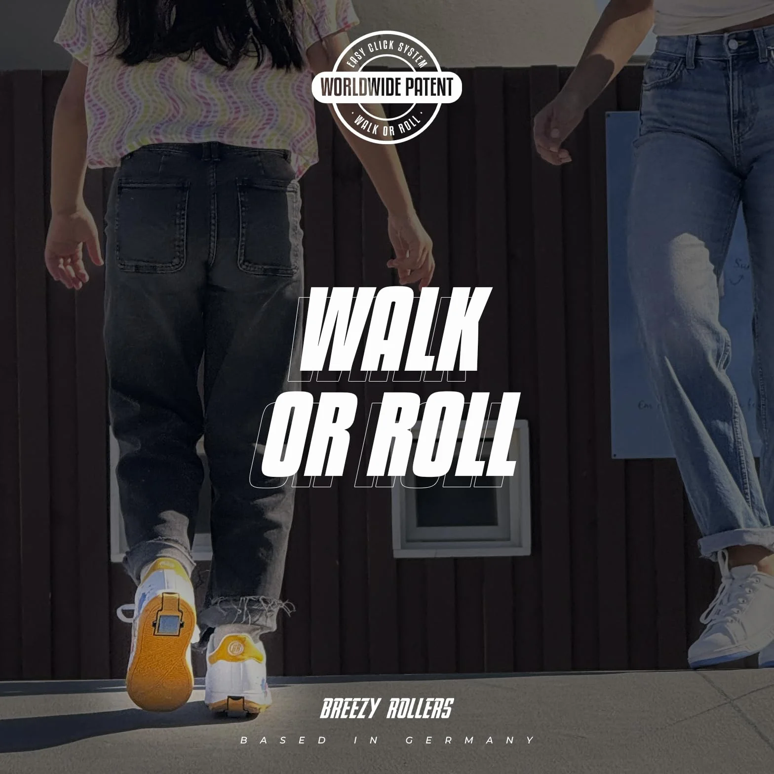 Breezy Rollers Scarpe con Ruote per Bambini - Sistema di Clic Brevettato, Scarpe da Strada che si Trasformano in Pattini in Pochi Secondi