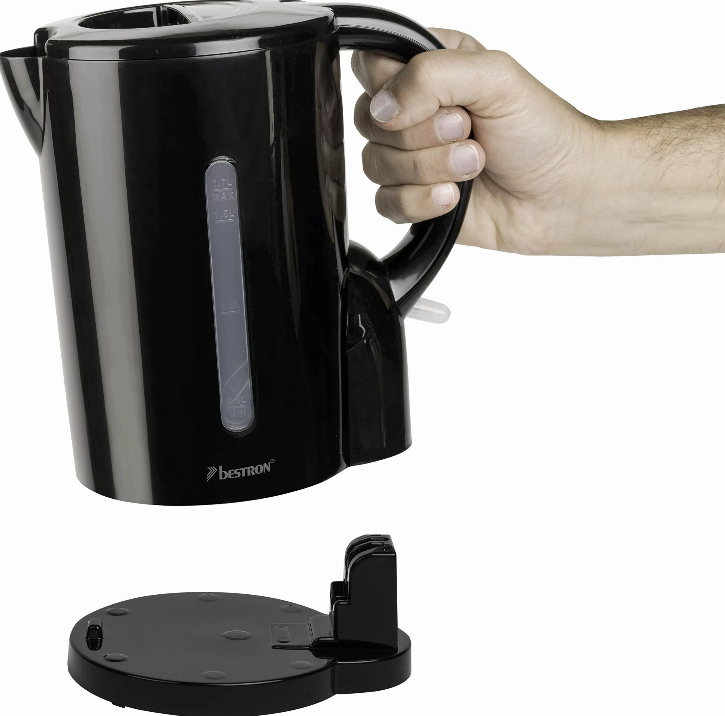 Bestron Bollitore, Arresto automatico, 1,7 litri, 2200 Watt, Nero