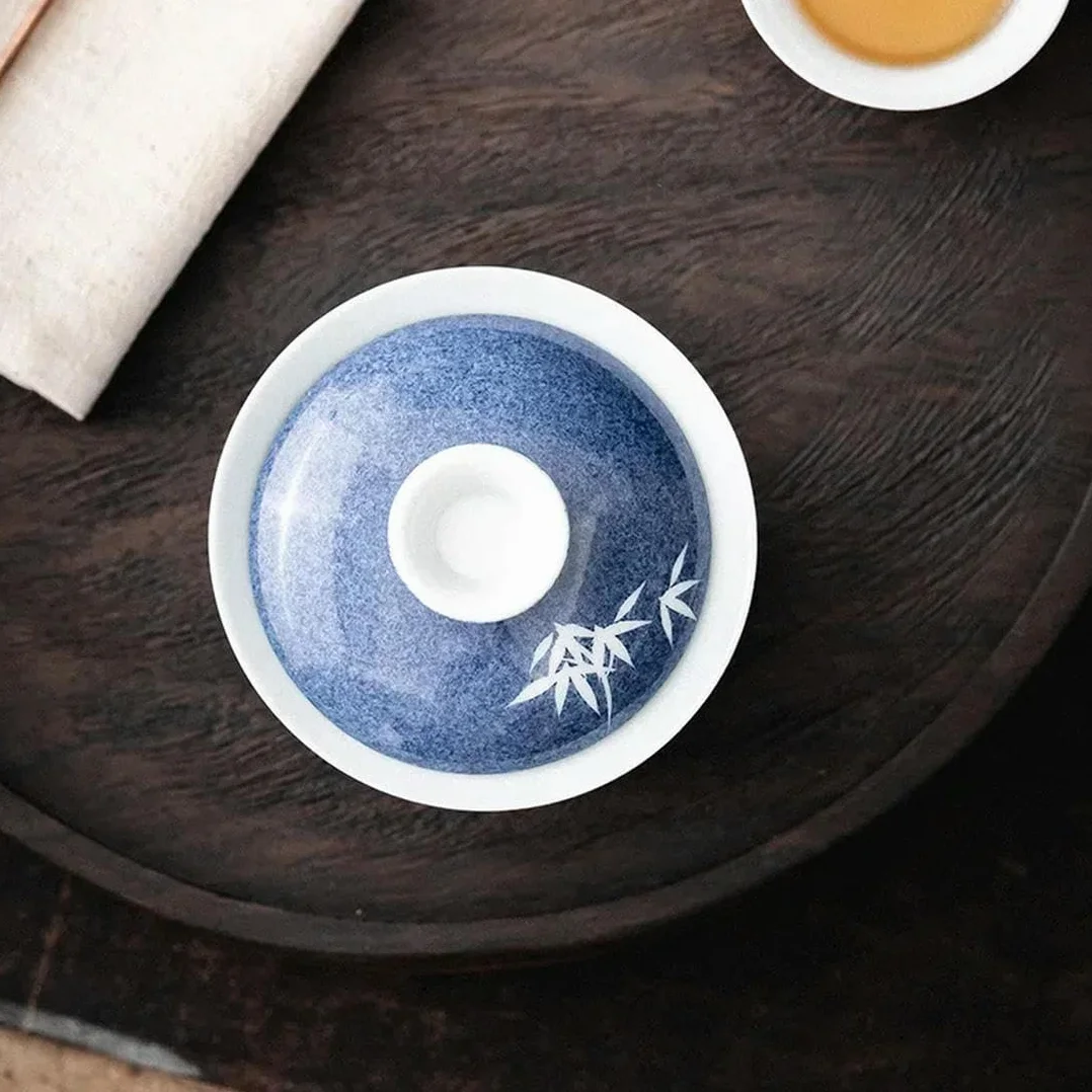 QQLADY Gaiwan Porcellana Cinese Set da tè 100 ml Kung Fu Chawan Tazza