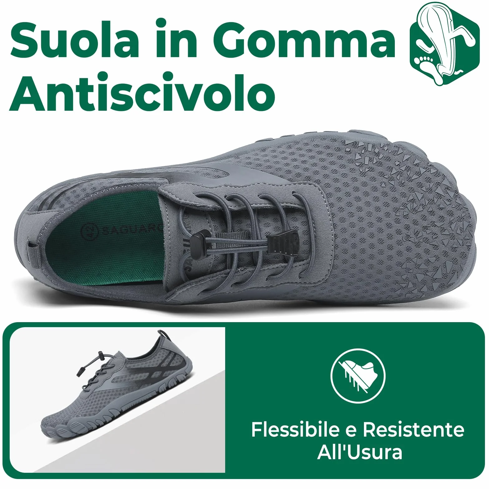 SAGUARO Scarpe da Scoglio Asciugatura Rapida Scarpette da Mare Acqua Immersione 36-48