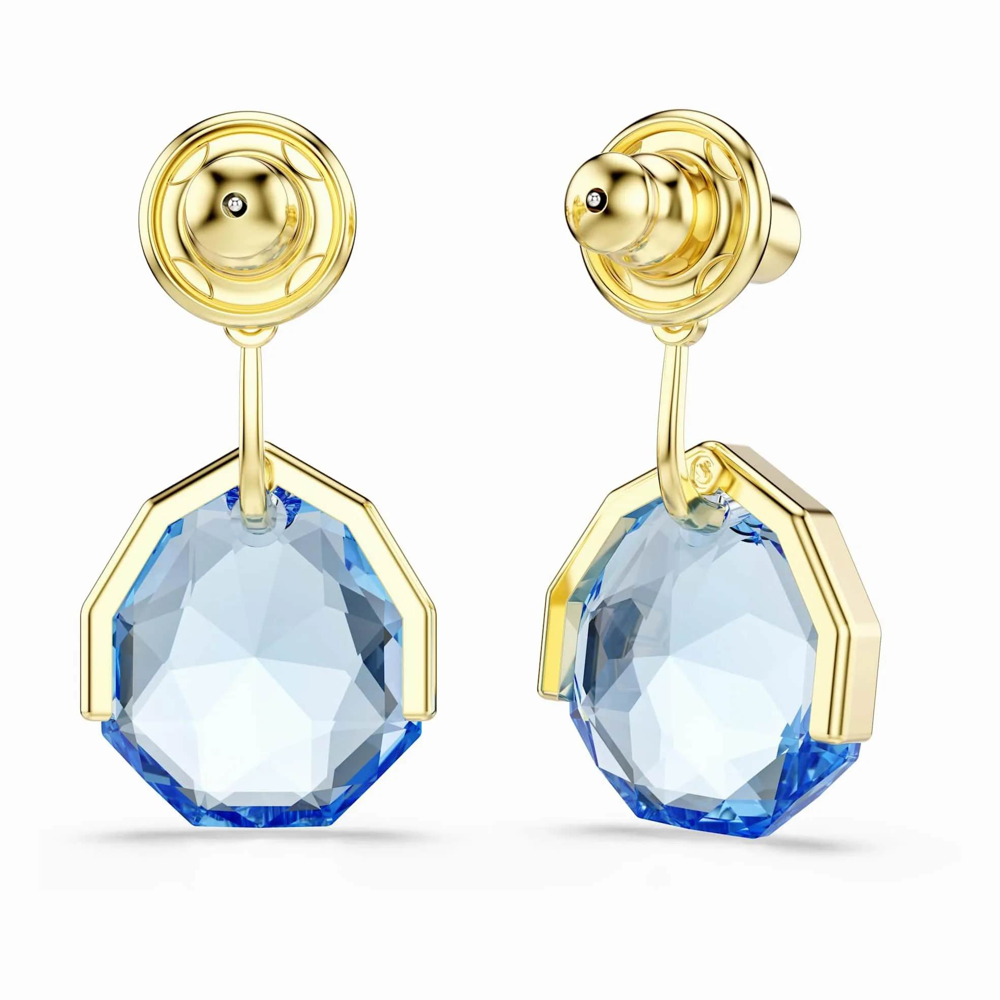 Swarovski Orecchino jacket Gema, Blu, Placcato color oro