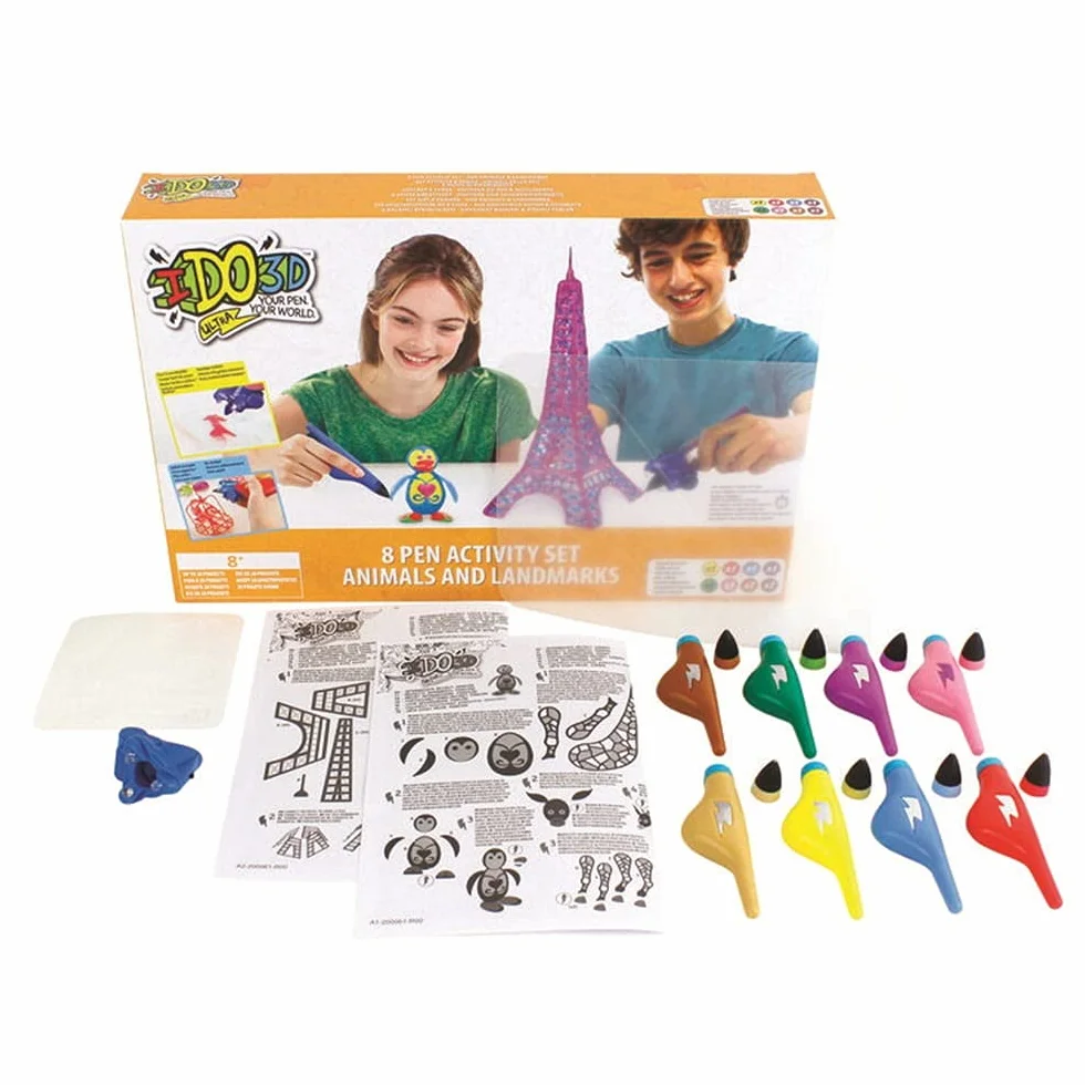 IDO3D Ultra 8 Penne Animali dello Zoo e Luoghi di Interesse, Creare Arti e Mestieri 3D, Disegno e Pittura Forniture