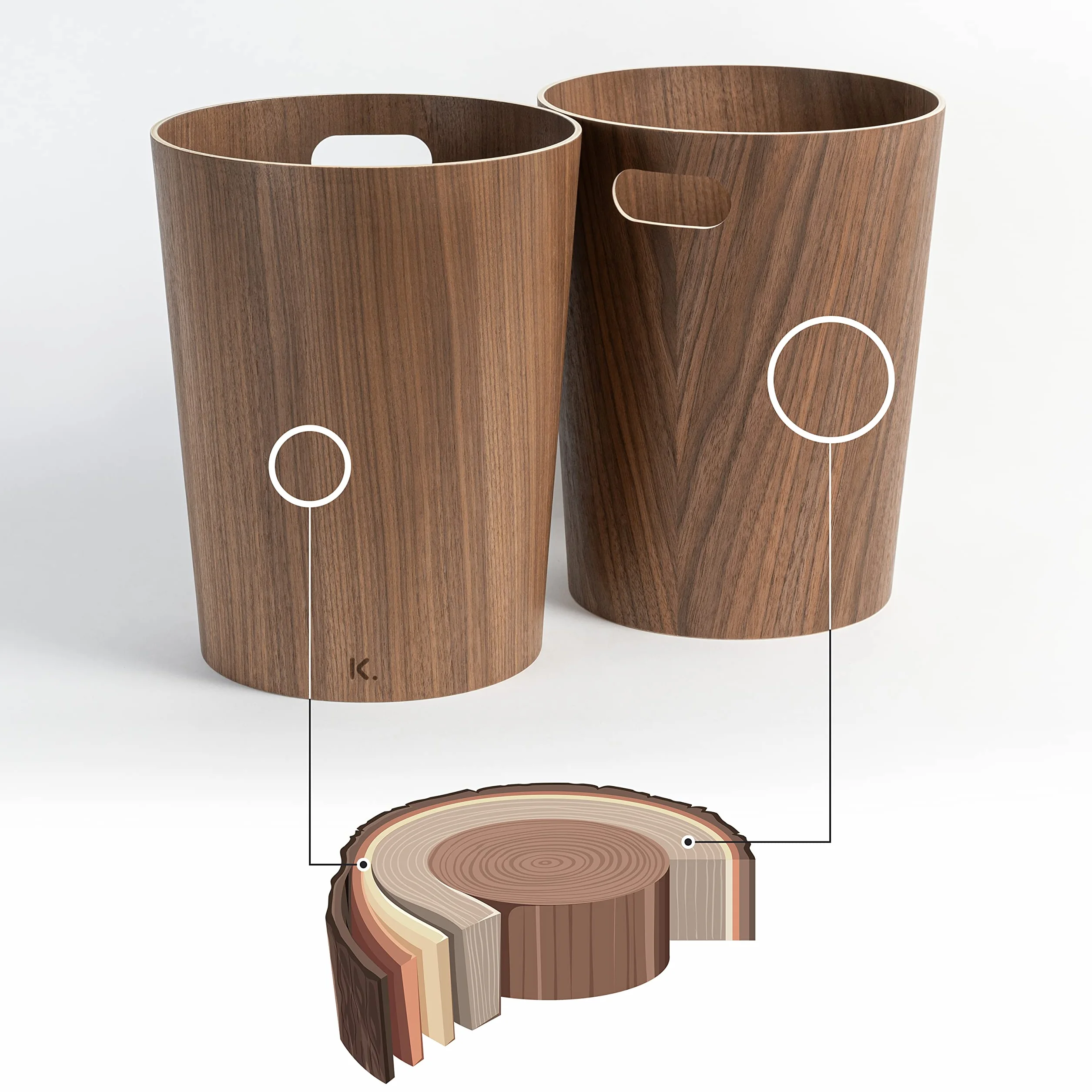 Kazai Börje Cestino Gettacarte in Legno Noce 9 litri