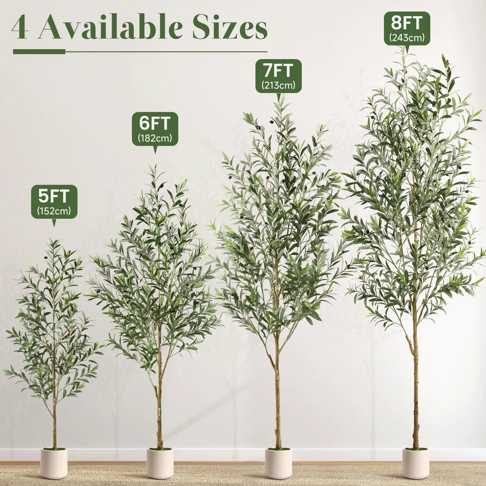 Alupssuc 180cm Olivo Artificiale, Albero di Ulivo Artificiale Piante Finte da Interno Piante Finte Perfette in Vaso, Decorazione Realistica in Vaso per Interni ed Esterni per Soggiorno e Ufficio