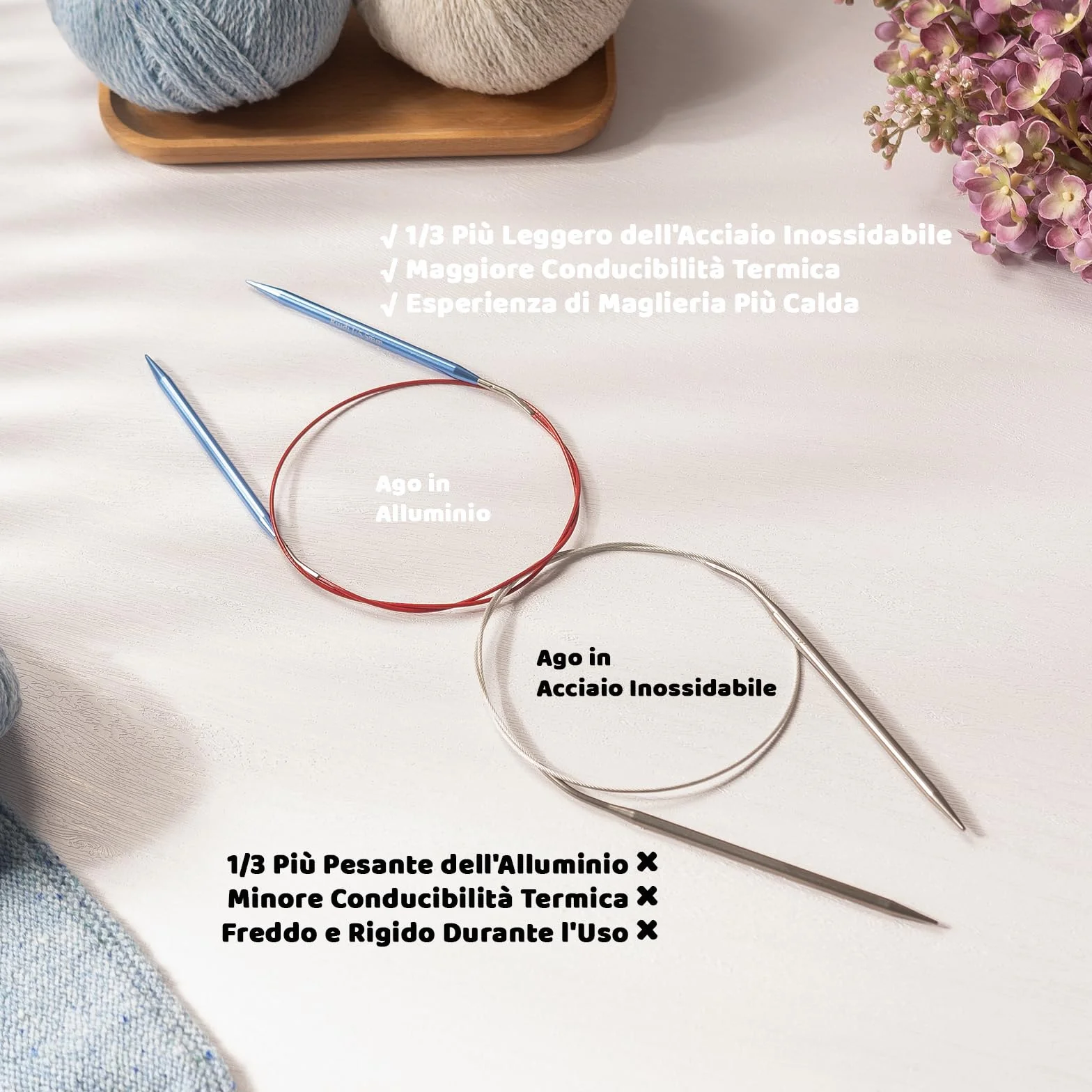 RUIDI Set di Ferri da Maglia Circolari Intercambiabili in Alluminio Leggero, 13 Paia (10cm), 2,75mm-10mm con Custodia