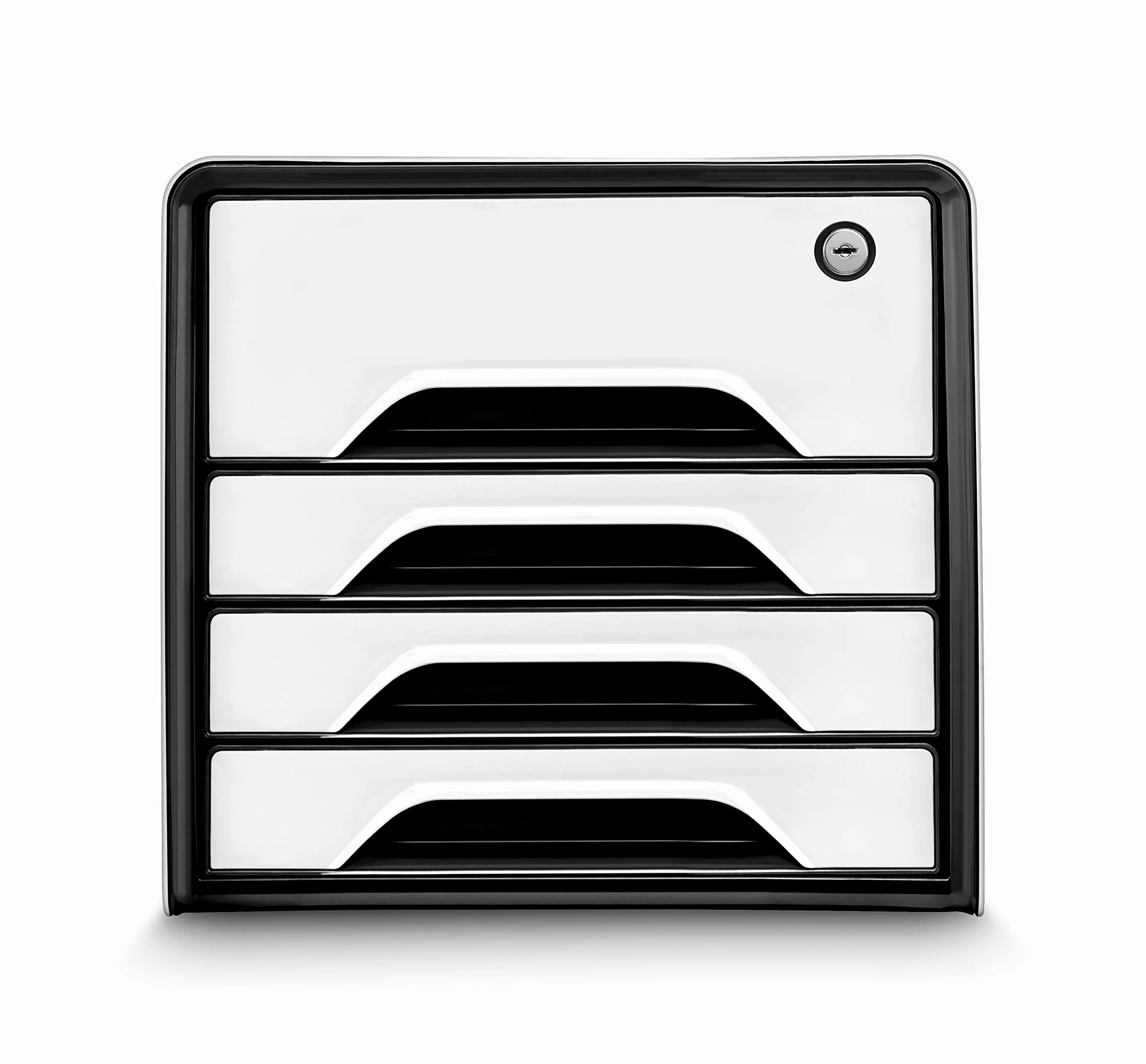 CEP - Schedario smoove Secure, 4 cassetti, bianco/nero