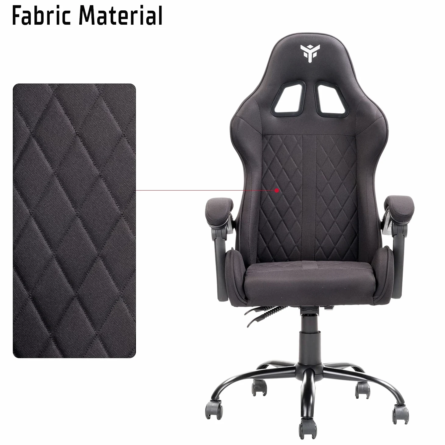 ITEK RHOMBUS FF10 Sedia Gaming ergon. Nera, schienale reclinabile, cuscino poggiatesta, sup. lombare, confort e design, ideale come sedia ufficio, sedia per studio o poltrona per gamer