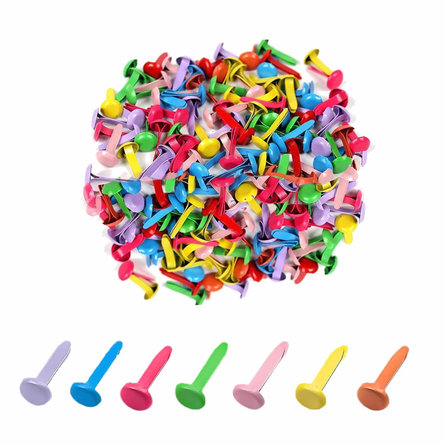leersao 100 Clip di tenutaversatili in Metallo Mini chiodo rotondoa Doppia Gamba in Lega di per Artigianato di Carta e più durevoli graffette per Scrapbooking 100 Pezzi/Set Chiusure di Carta perni