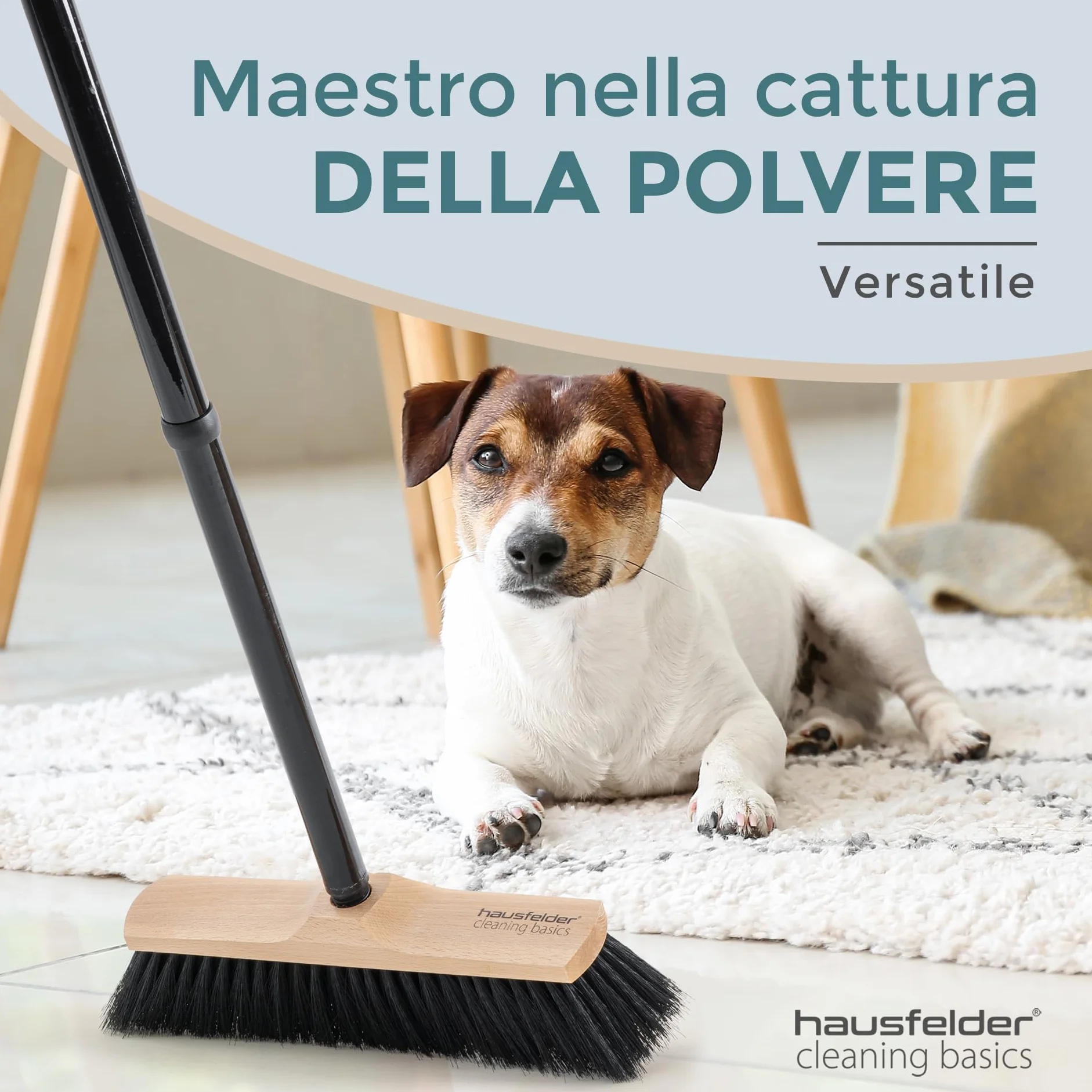 Hausfelder Scopa da camera in legno 30 cm, morbida