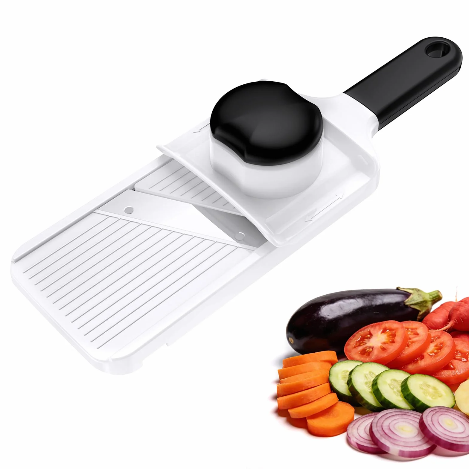 Ibergrif Mandolina per Verdure e Frutta Affettatrice Regolabile 1–4 mm con Protezione per le Dita