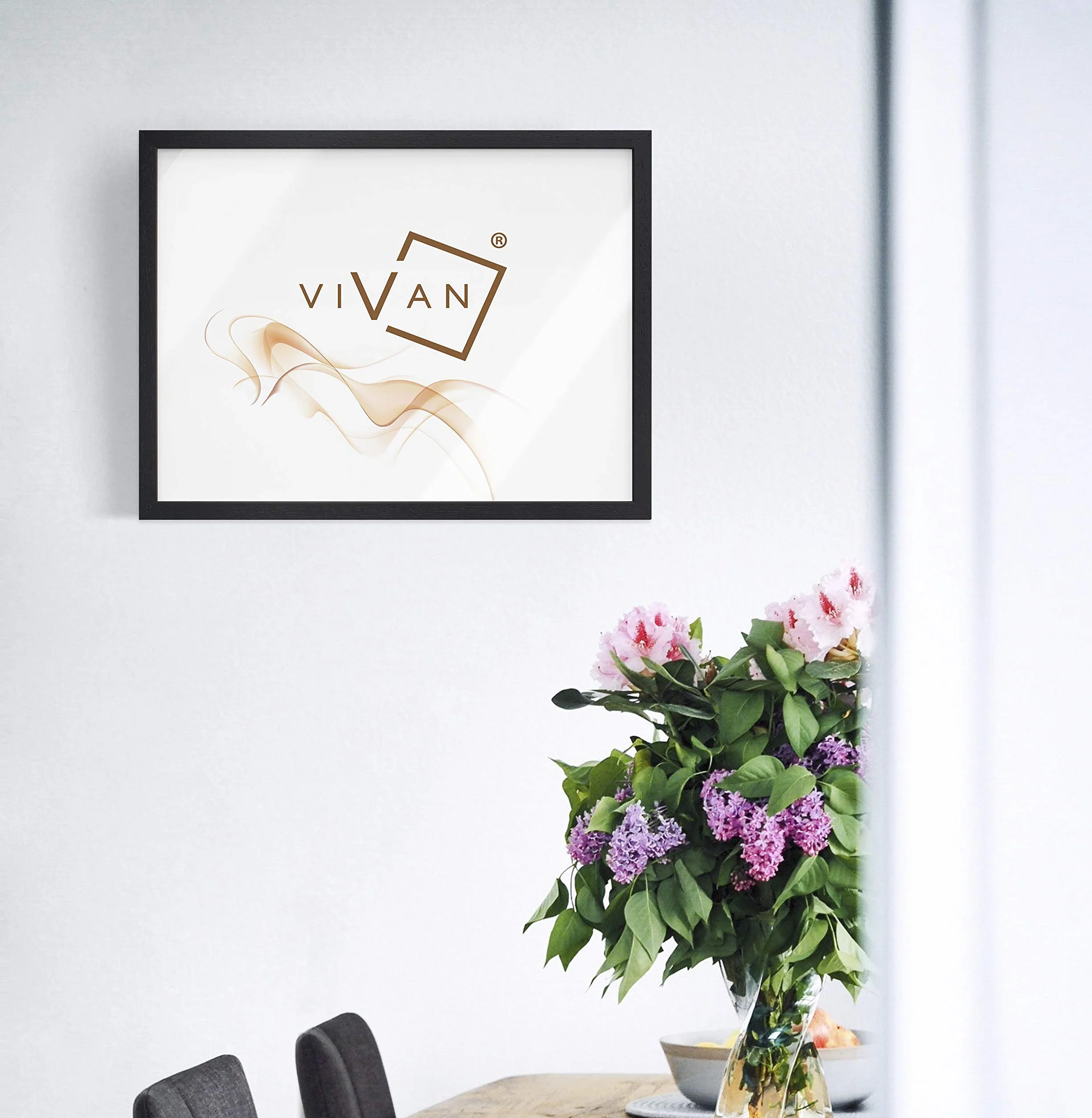VIVAN Riquadro Cornice Nero Opaco 52x72 Cornice esterna 49x69 Cornice interna