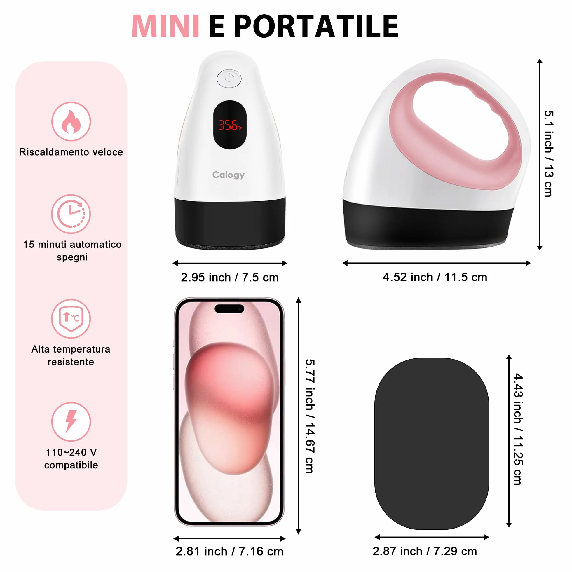 Calogy Pressa a Caldo Mini Termopressa per Magliette Controllo Costante Temperatura Macchina per Trasferimento Termico Base Sicurezza Isolata