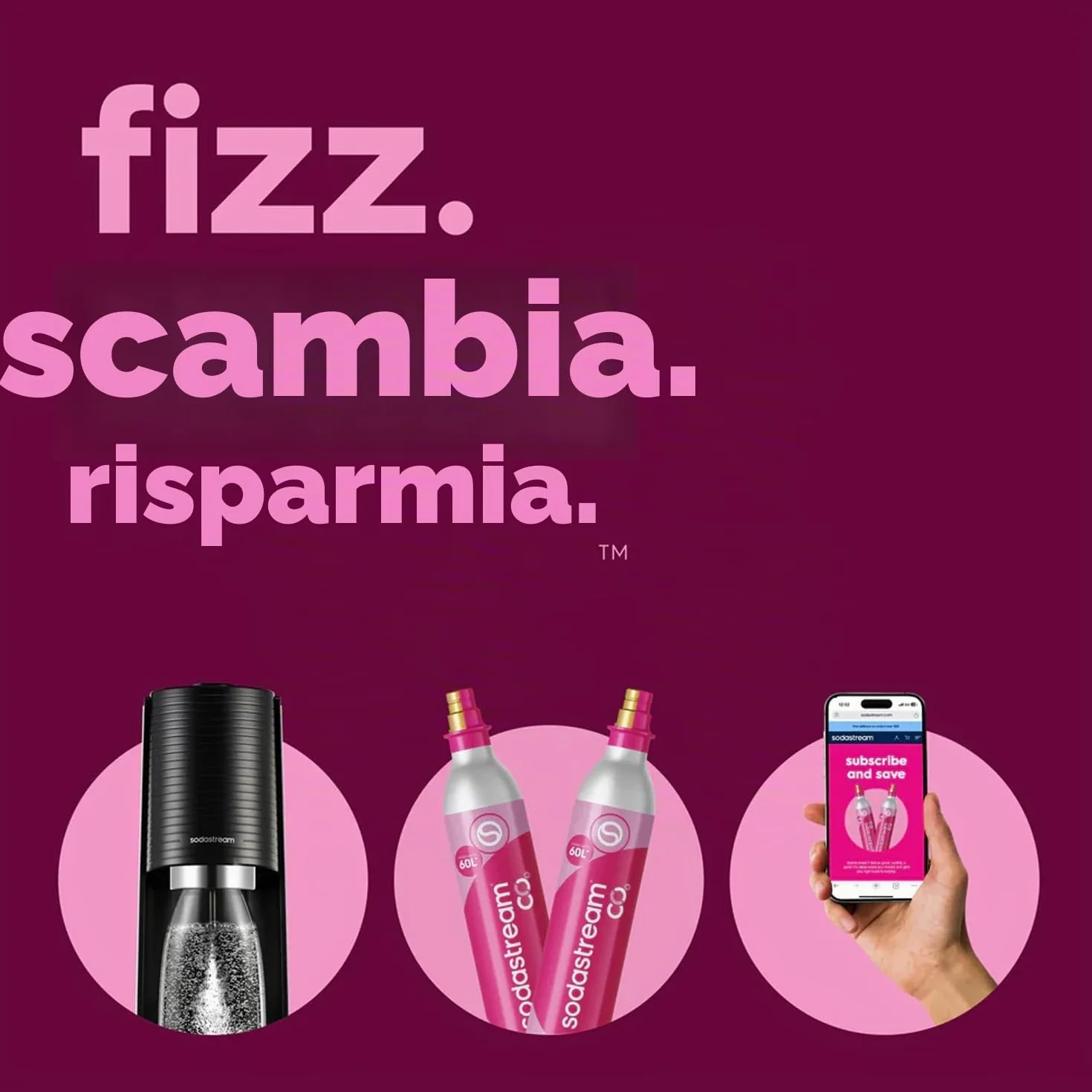 SodaStream Gasatore d’acqua Terra Nero, cilindro CO2, 60 L, 3 bottiglie 1 L