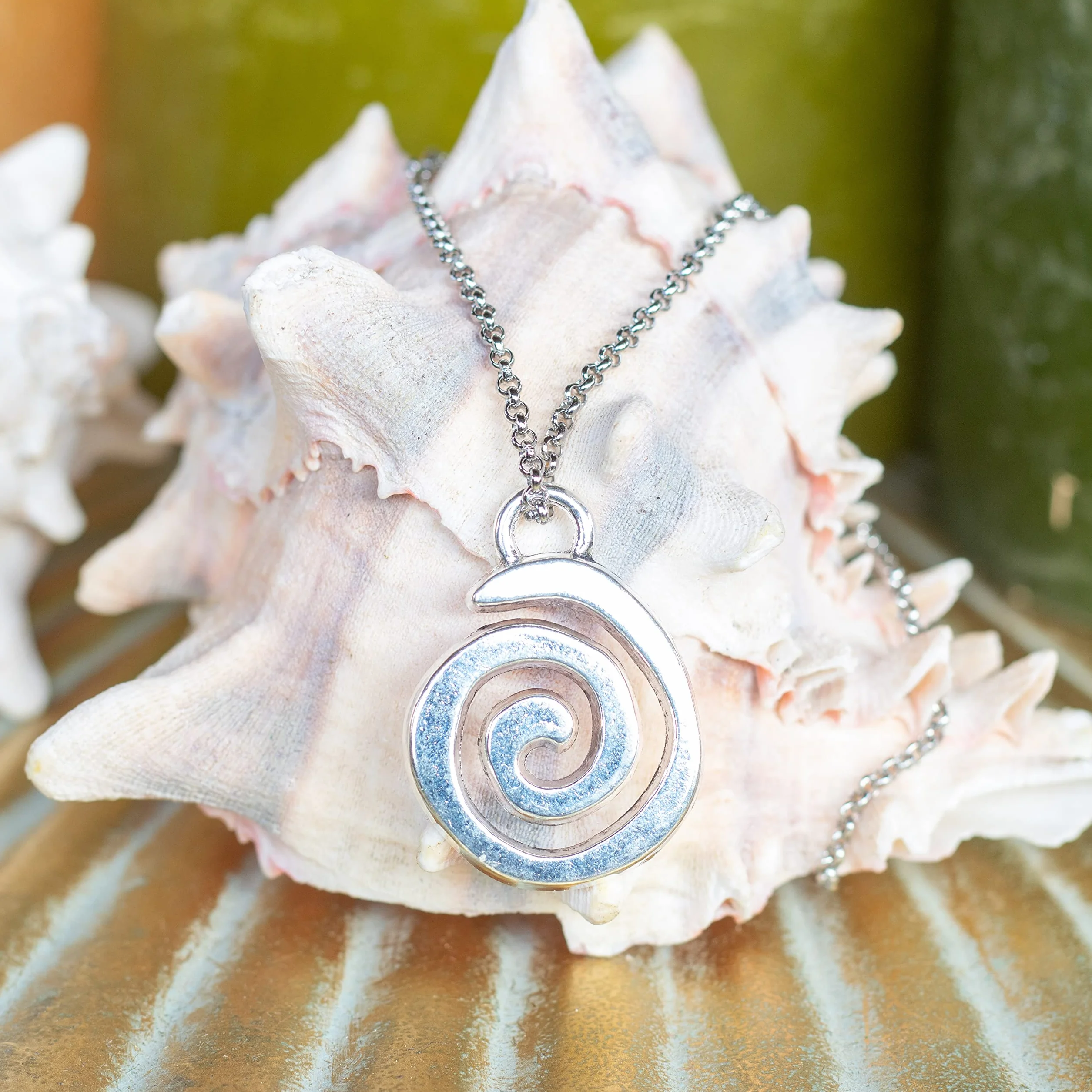 Collana spirale celtica fatta a mano in Spagna - Collana uomo donna - Collana bohemien - Collana hippie (Catena d'acciaio)