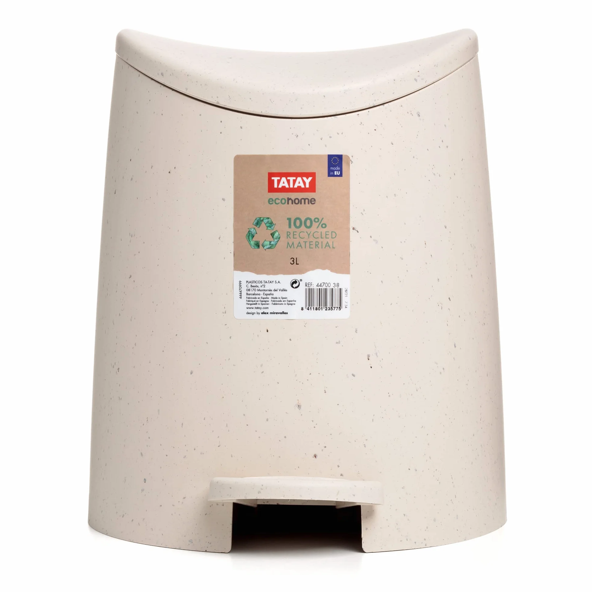 TATAY Cestino Bagno 3L a Pedale 19x21,8x22,1cm Modello Standard Ecohome
