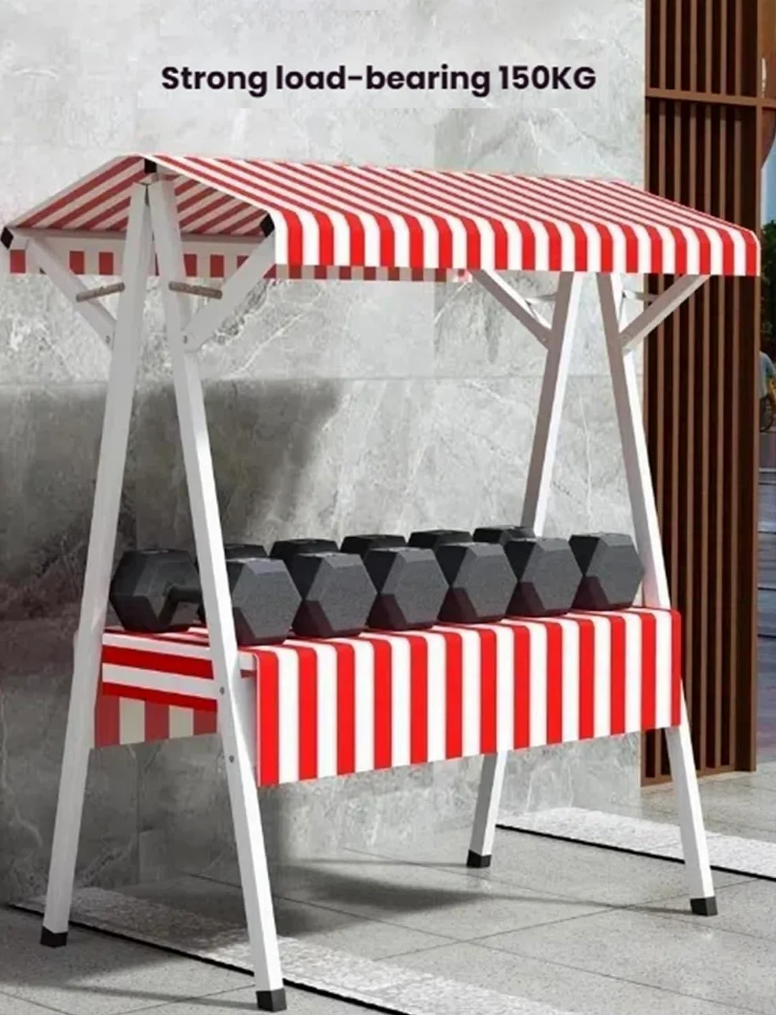 Carrello per bancarelle, Carrello Mobile per Cibo da Strada con Ruote, espositore per bancarelle del Mercato all'aperto, scaffali modulari per venditori, allestimento Pronto per Il Cibo (Blu