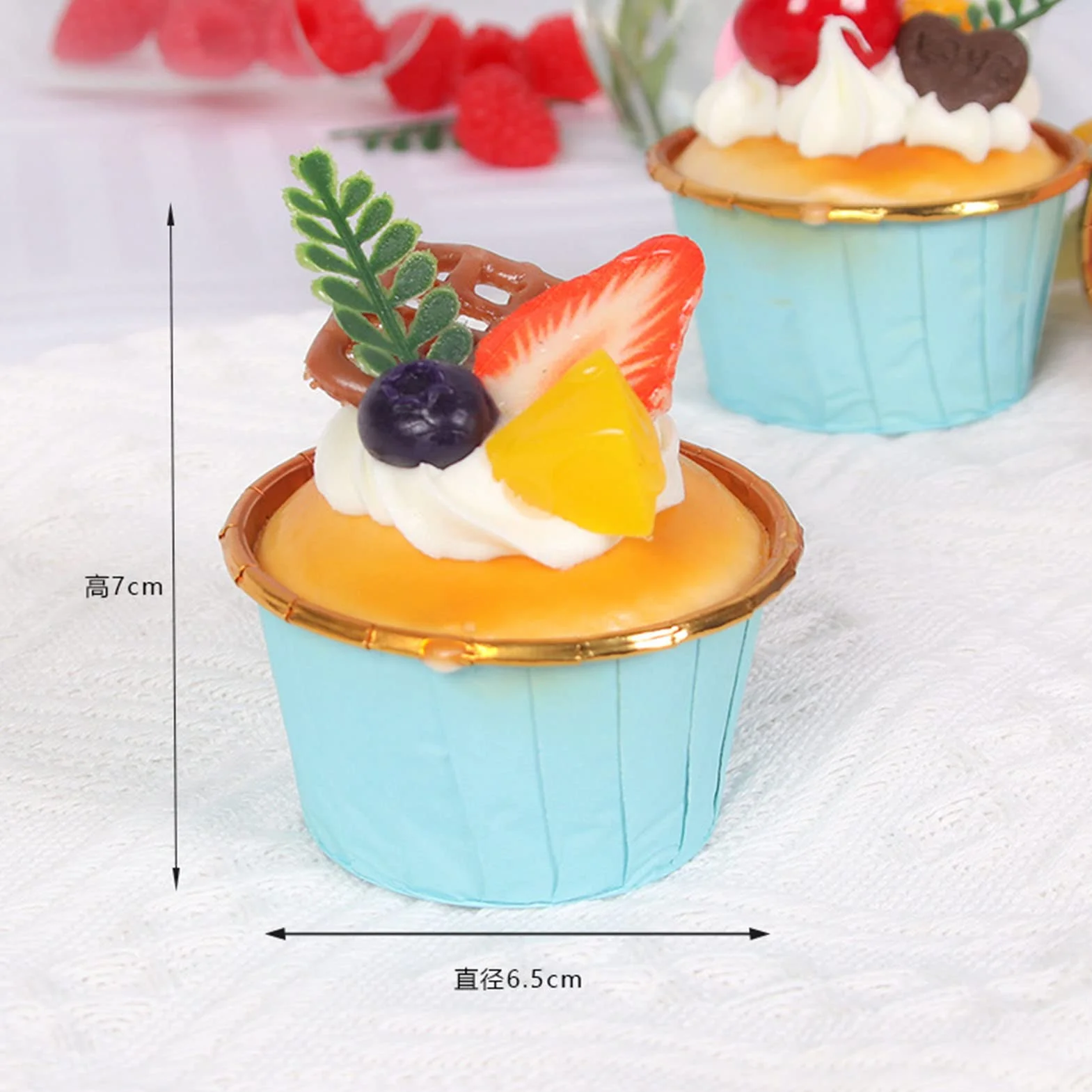 Pirottini per Cupcake Carta 6 Pezzi, Modelli Realistici Cupcake Finto Wrappers Muffin Cups per Feste