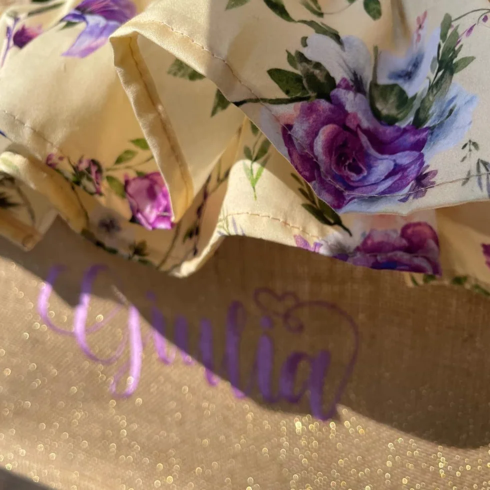 Borsa Mare in juta con ricamo personalizzata e pochette asportabile - Vacanze - Estate - Festa della Mamma