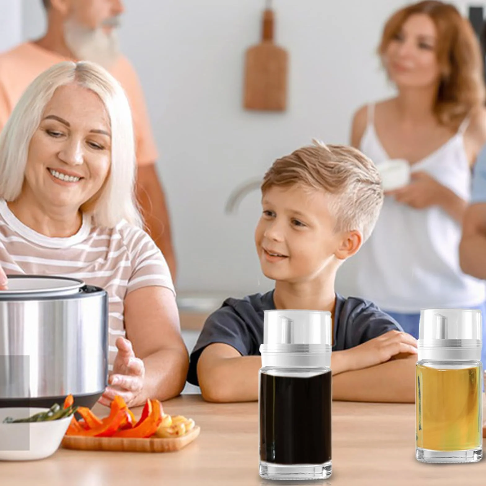 Piccoli flaconi dosatori in vetro per olio e aceto – 96,4 g – Ermetici, perfetti per l'uso in cucina