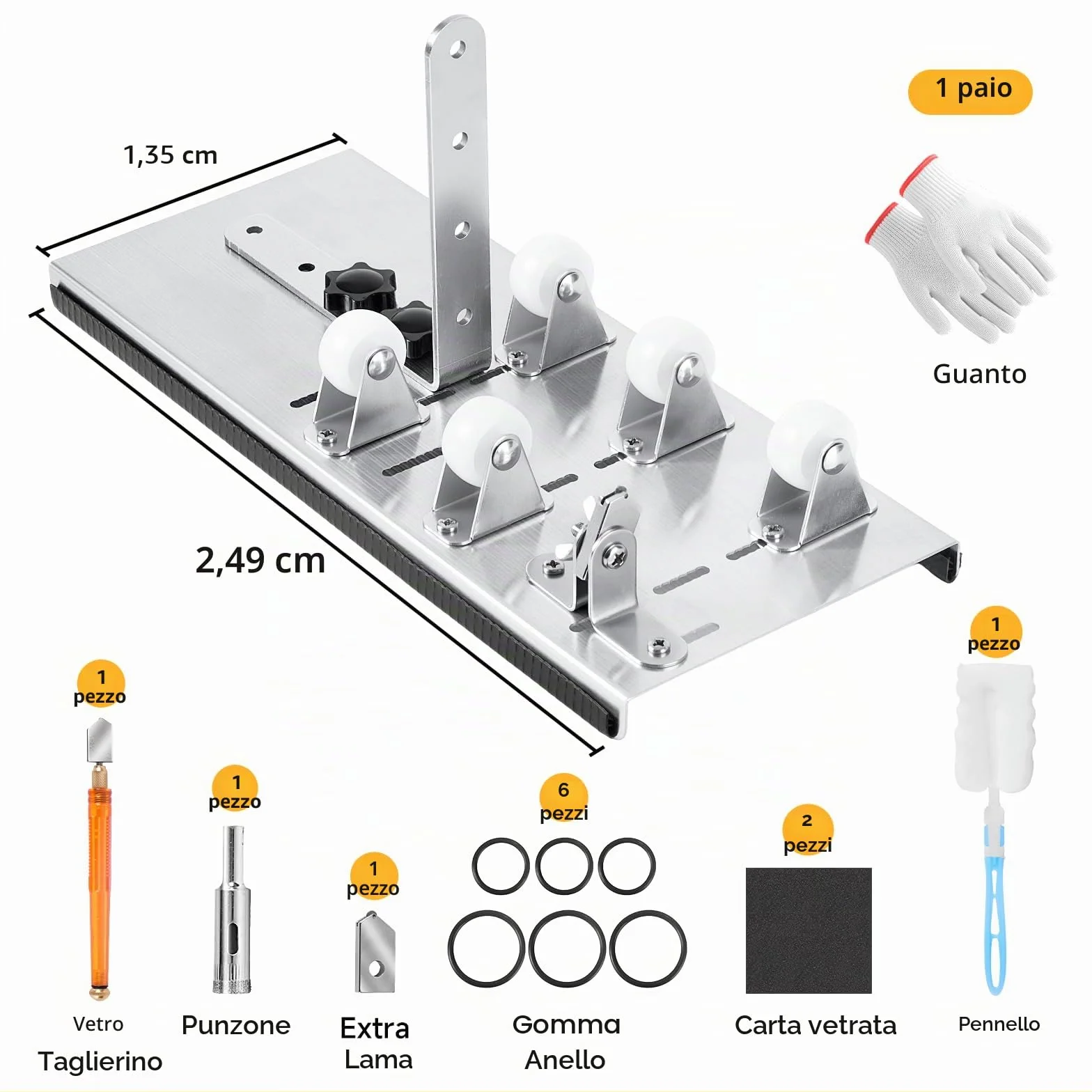 Tagliavetro Bottiglie Professionale, Taglierina per Bottiglia Vetro Vino Birra, Diamante Taglierino Vetro Acciaio Inossidabile Cutter