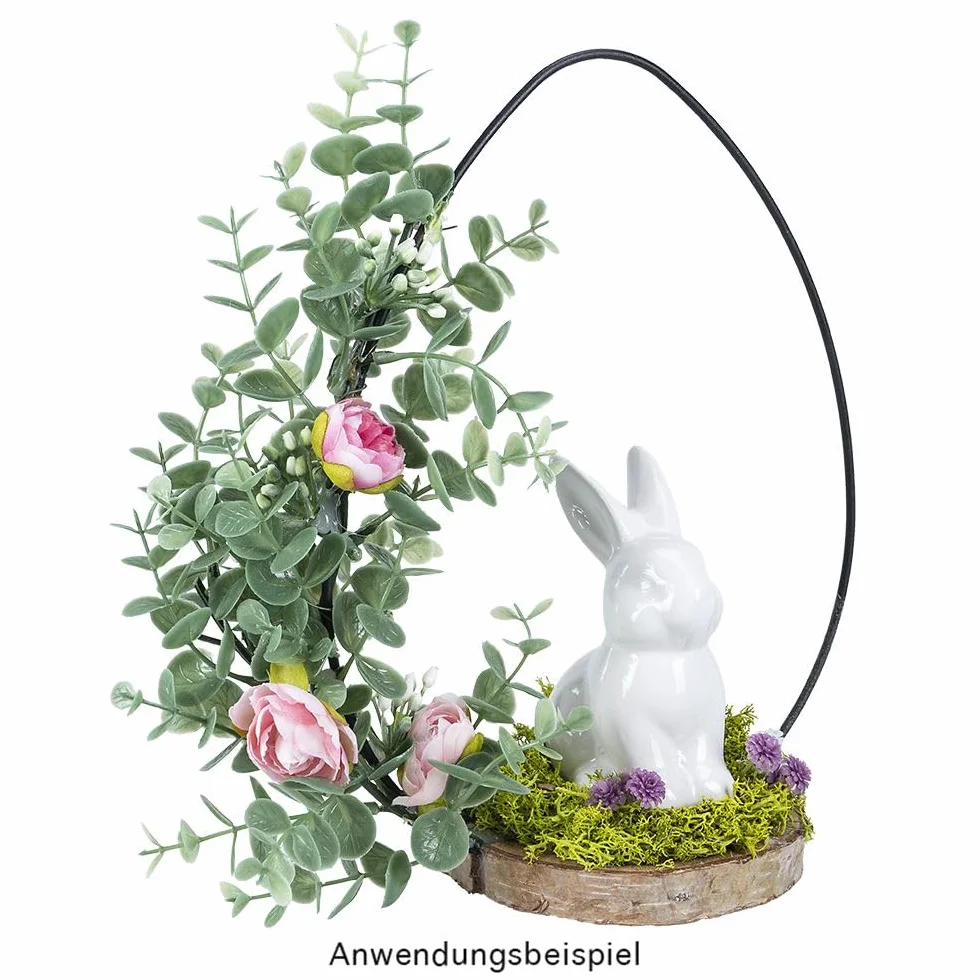 Ideen mit Herz Figura decorativa coniglietto pasquale bianco lucido dolomite 2 pezzi