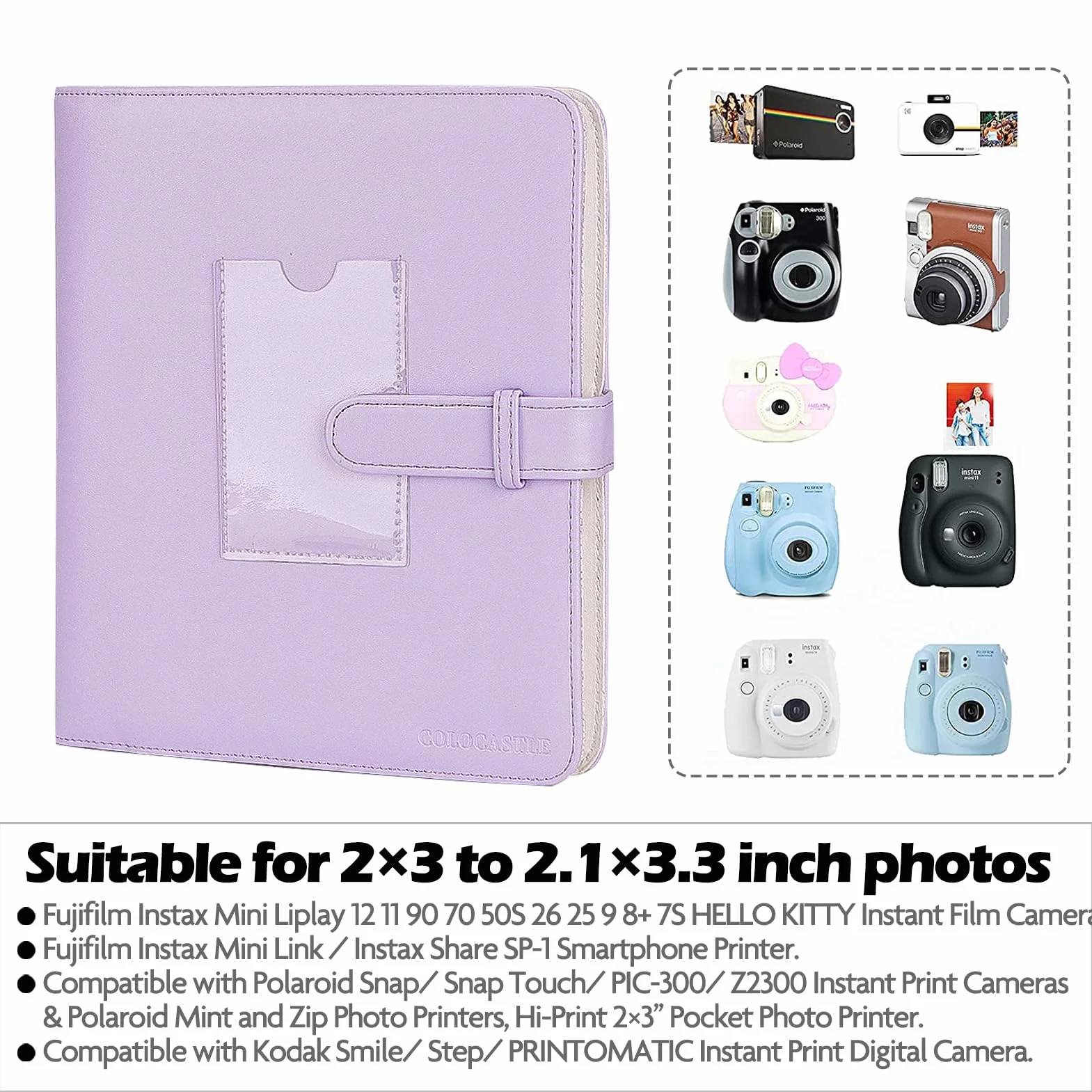 COLOCASTLE 272+1 Tasche Album Fotografico per 3 Pollici Film - compatibile con Fujifilm Instax Mini 12 11 9 8 25 70 90 40 99 SE 7+ Mini LiPlay Link2 EVO, Polaroid Snap PIC-300