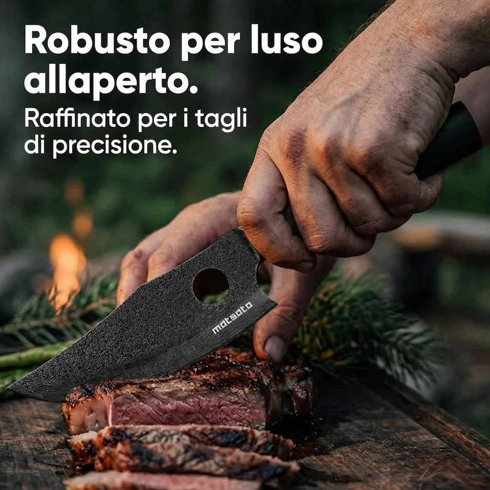 Matsato Osuren Coltello da Cucina Lama Acciaio Giapponese 16cm Damascato Manico Legno