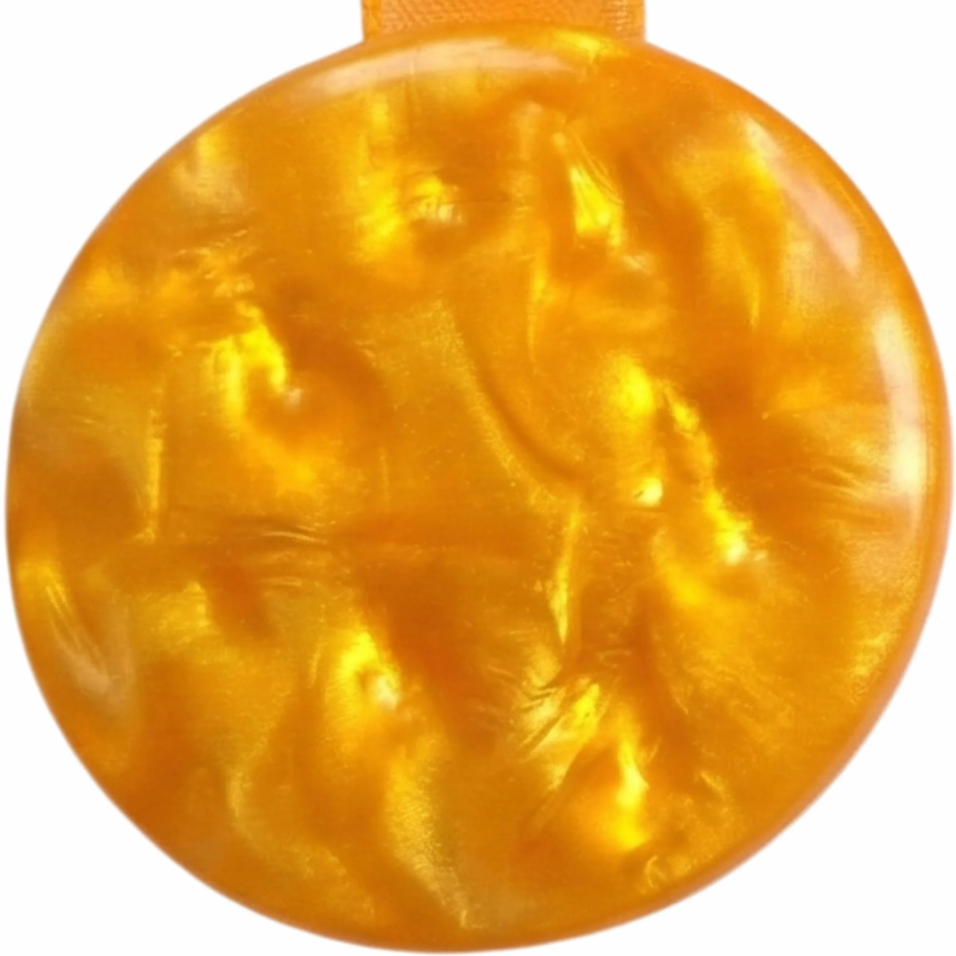 SOLOVO 2 Pezzi Fermatenda Magnetici per Tende, Clip Tenda Effetto Madreperla con Nastro in Organza, Accessori Tende Senza Fori, Arancio