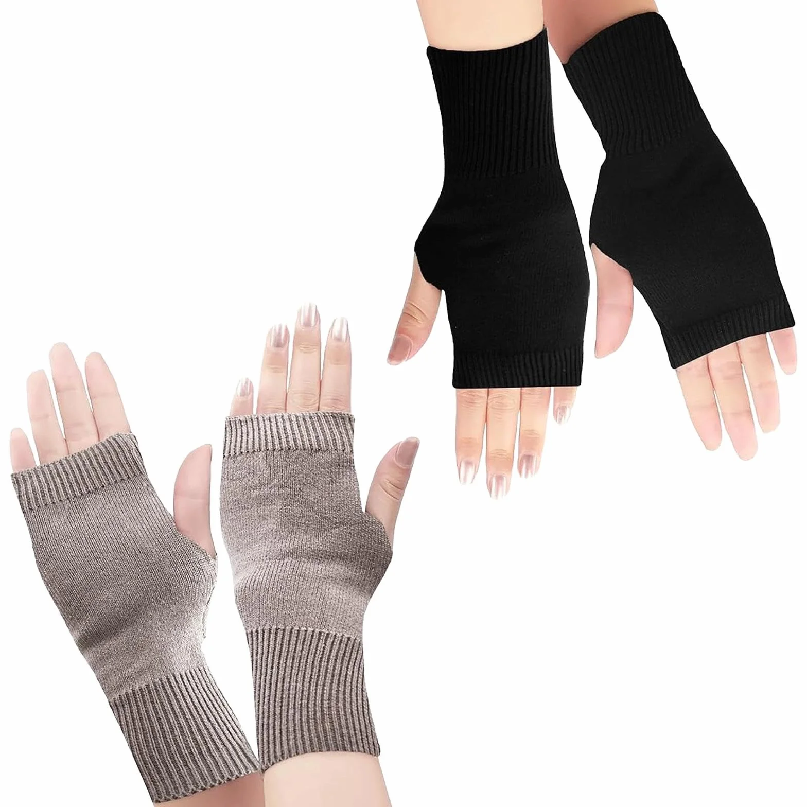 Guanti Senza Dita in Cashmere Termici Invernali per Donne