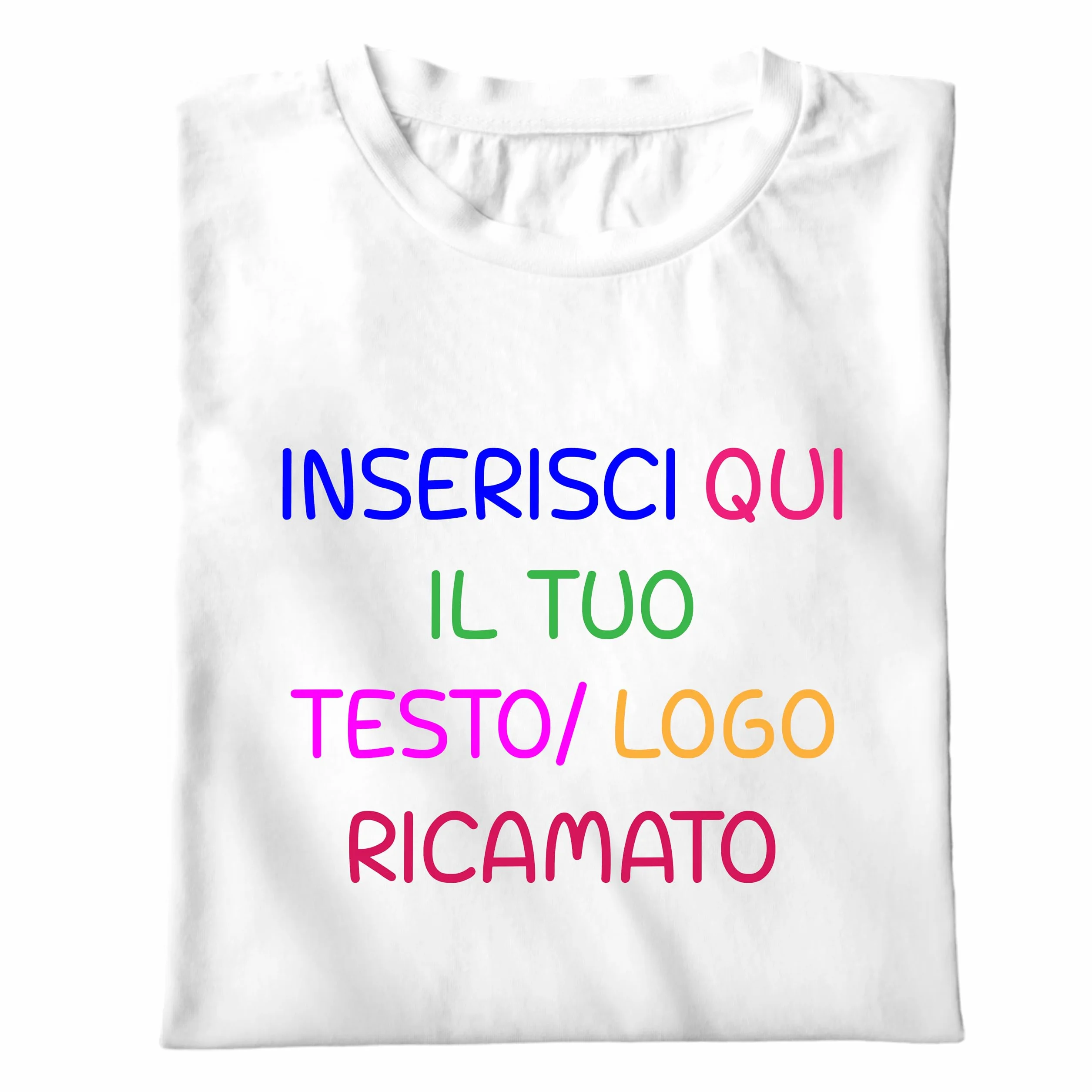 Maglietta Personalizzata 100% Cotone Stampa Testo Logo Ricamo Unisex