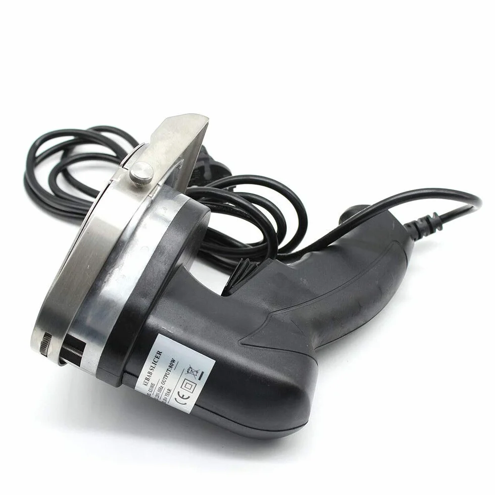 Kebab Slicer - Coltello elettrico da 80 W, in acciaio inox, spessore regolabile (1-8 mm)