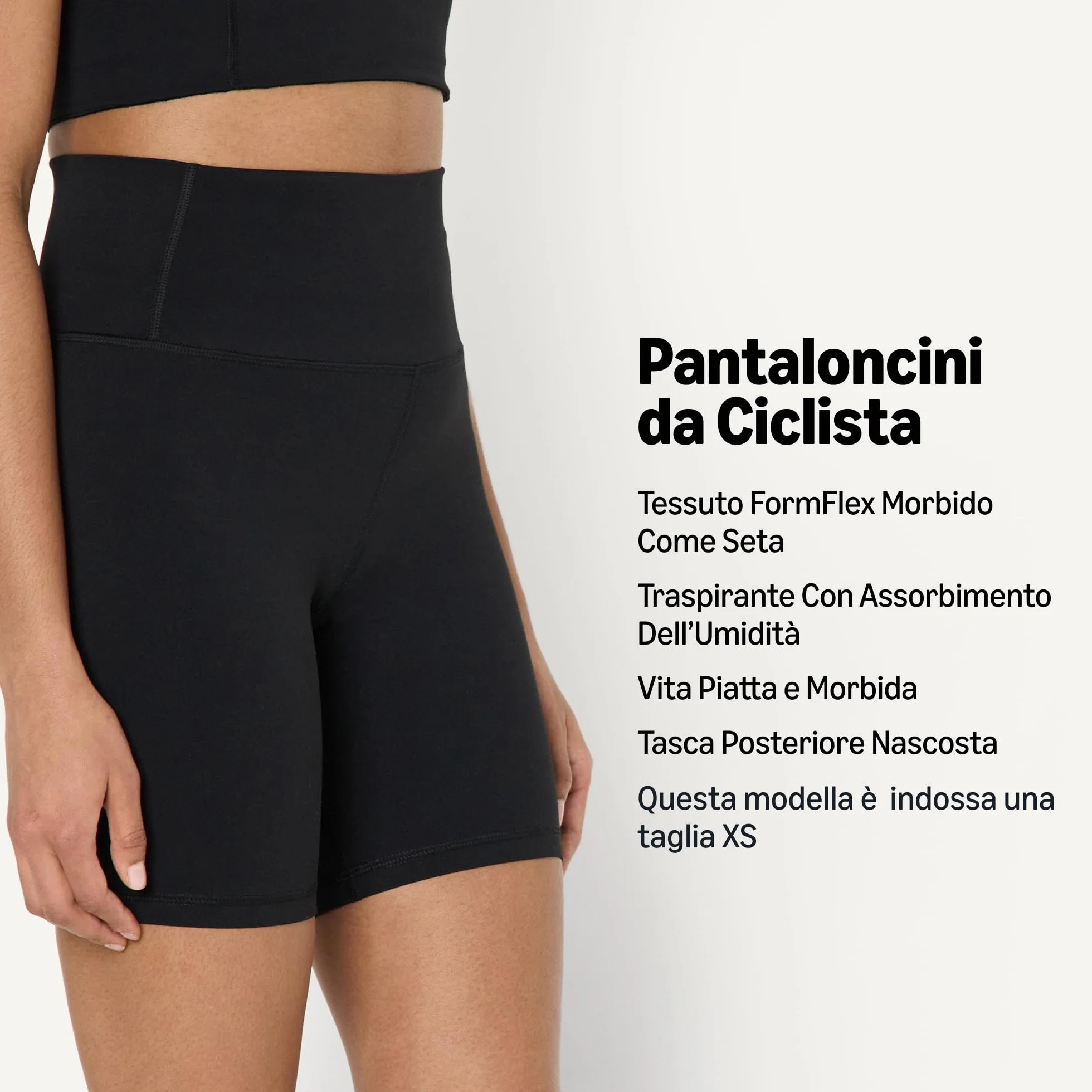 Amazon Essentials Pantaloncini da Ciclista Tecnici FormFlex Morbidissimo Vita Alta Donna