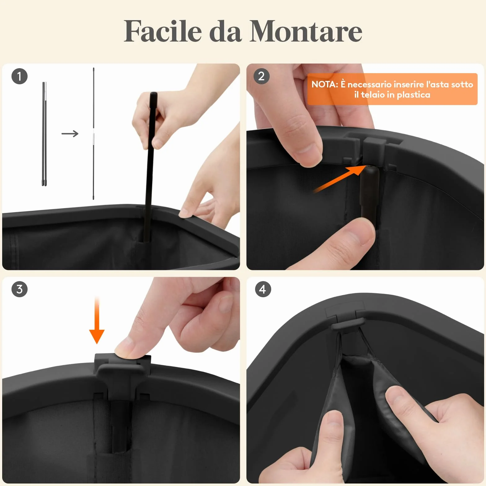 Lifewit Cesto Portabiancheria con Coperchio, Grande Portabiancheria Pieghevole a 3 Scomparti con Sacchi Rimovibili, Laundry Basket per Camera da Letto, Bagno e Lavanderia, 150L, Nero