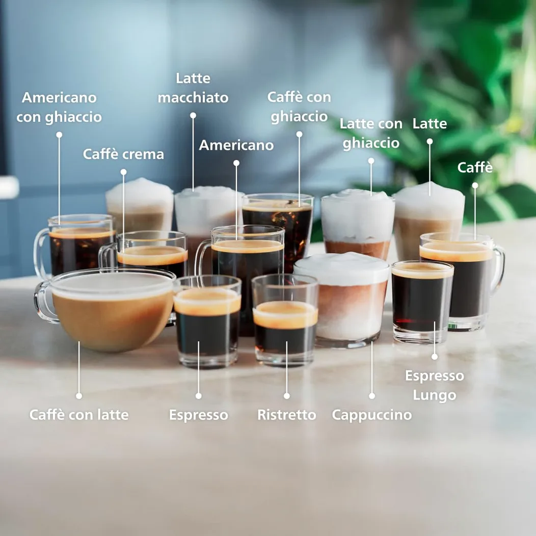 PHILIPS Serie 5500 Macchina per Espresso Completamente Automatica - 20 caffè Caldi e con Ghiaccio, Sistema LatteGo Veloce da Pulire, 40% Più Silenziosa con SilentBrew, QuickStart, Grigio (EP5544/50)