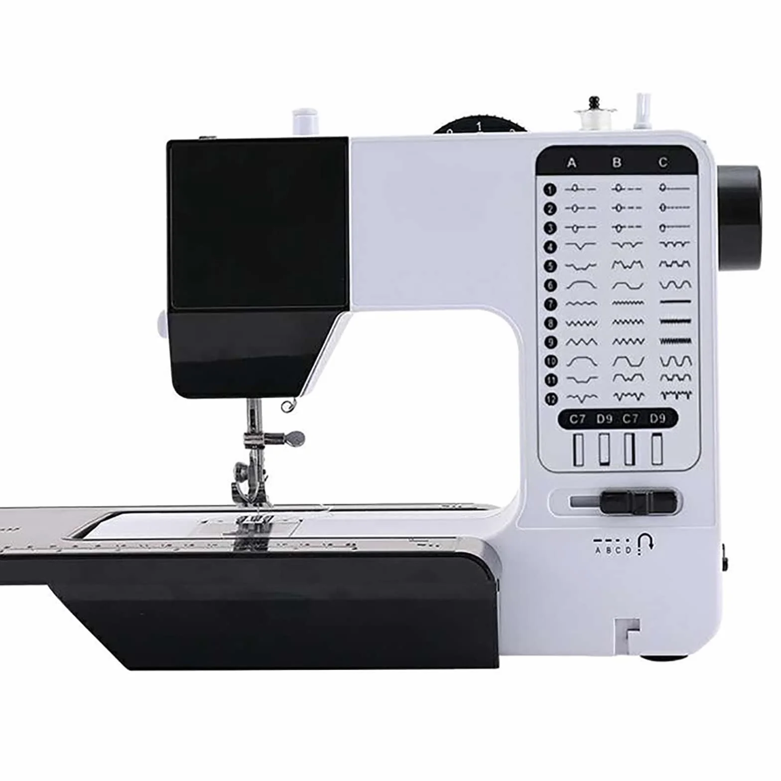 Macchina da ricamo industriale con punti, portatile e multifunzionale, perfetta per principianti e artigiani avanzati, tavolo allungabile e luce notturna inclusa