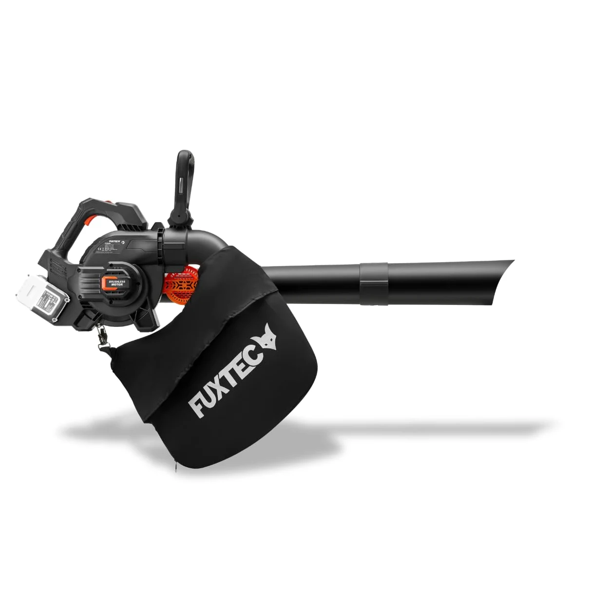 FUXTEC Soffiatore Aspirafoglie a Batteria 40V 2-in-1 FX-E2LBS, senza batteria né caricatore, con sacco di raccolta, potenza di aspirazione 685 m³/h, impugnatura ergonomica, regolatore di velocità