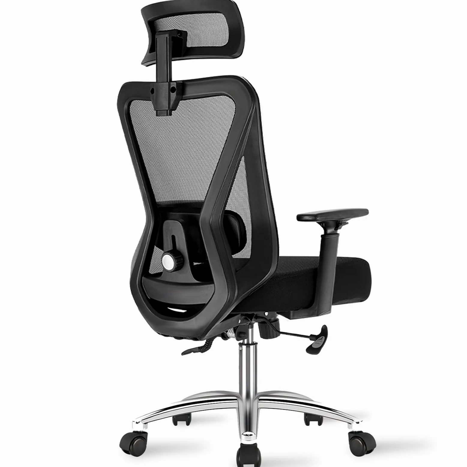 Durrafy Sedia Ufficio Ergonomica, Sedia Scrivania con 2D Poggiatesta, Supporto Lombare Regolabile und Braccioli, 90°-130° Reclinabile Poltrona Ufficio in Rete Traspirante per la Casa, Ufficio e Gaming