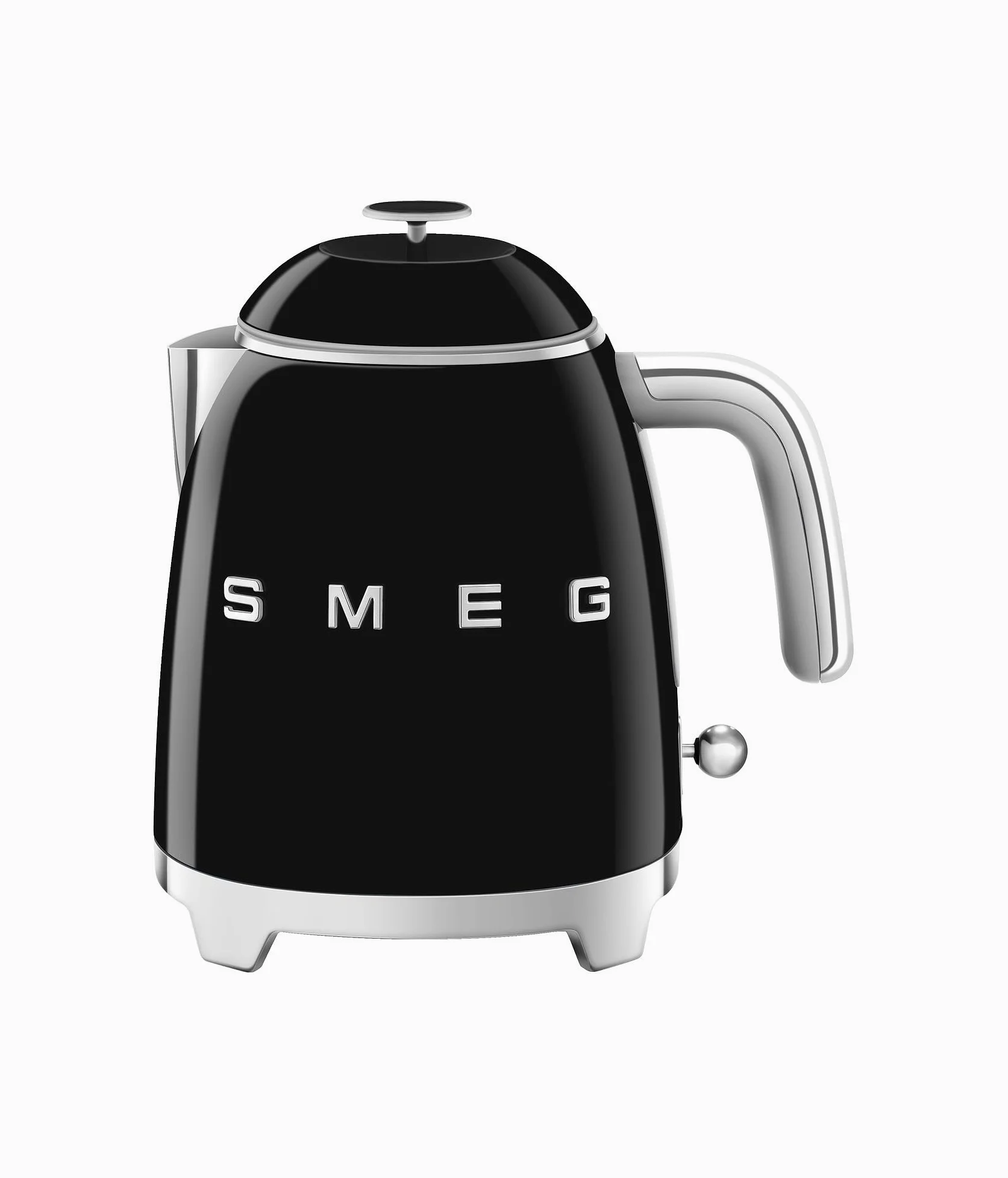 Smeg, Bollitore Elettrico Piccolo KLF05BLEU 0,8 L, Filtro Acciaio Inox, Autospegnimento di Sicurezza, Indicatore Livello Acqua, Base Antiscivolo e Avvolgicavo Integrato, Potenza 1400W, Nero