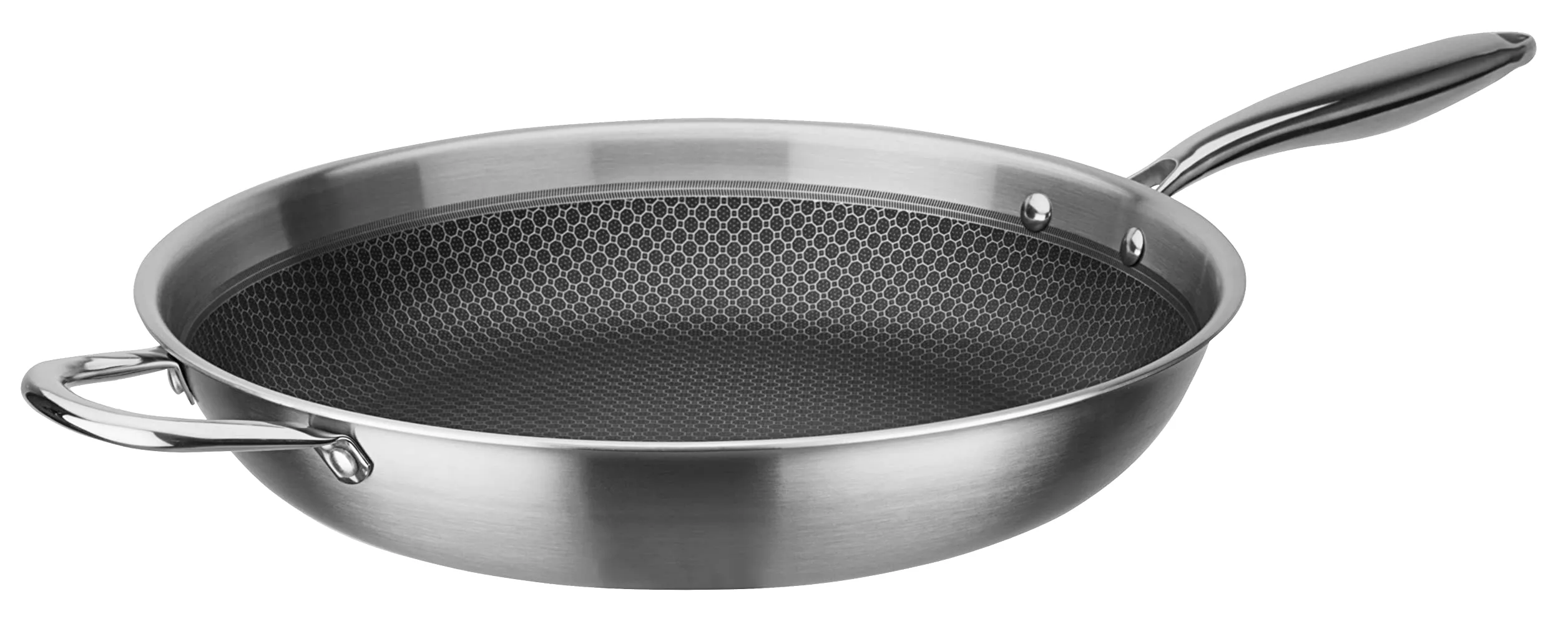 GSW Inoxxa Black 868549 Padella con contromanico e struttura a nido d'ape, diametro 36 cm