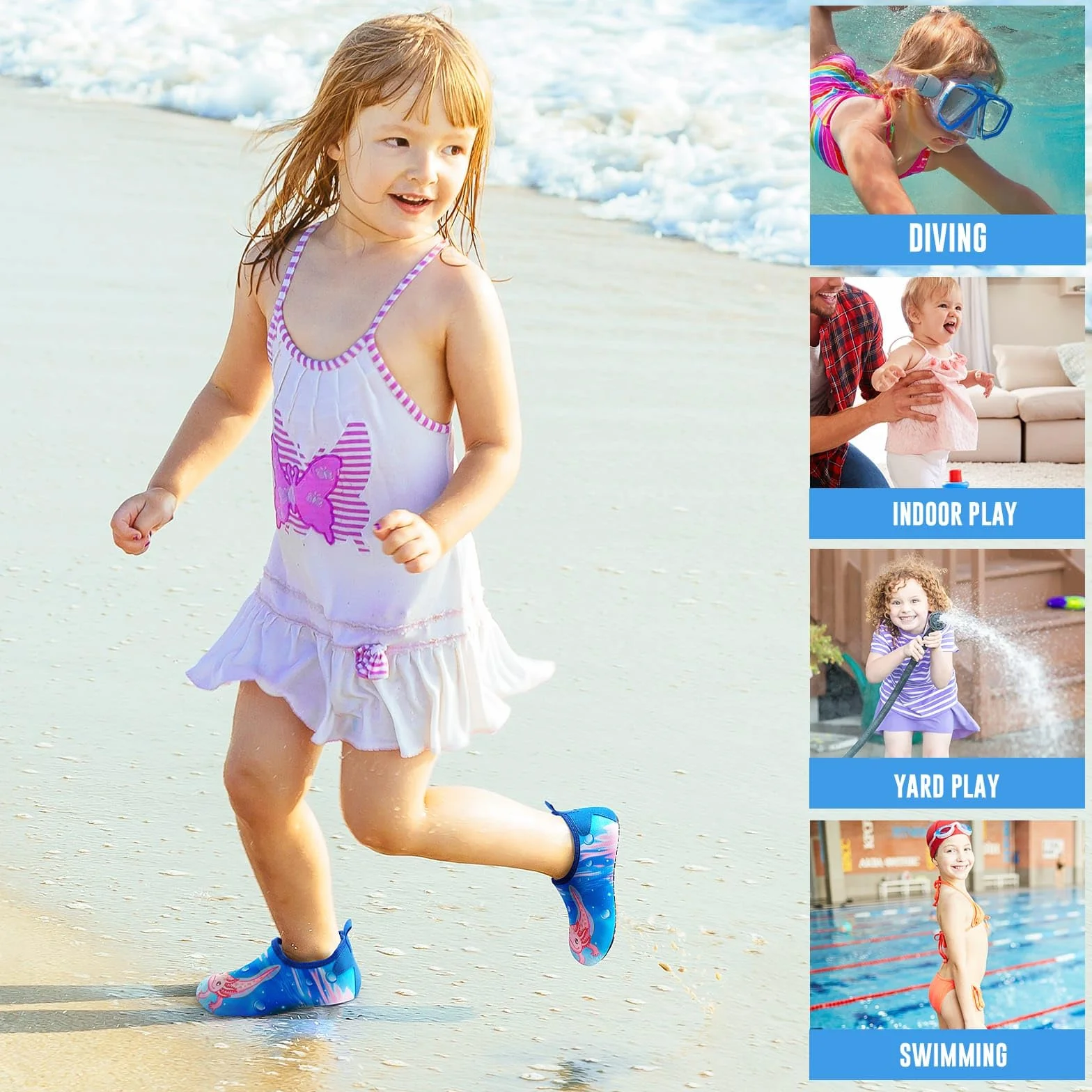 Scarpe da Acqua per Bambini Ragazzi Ragazze Maglia Morbida