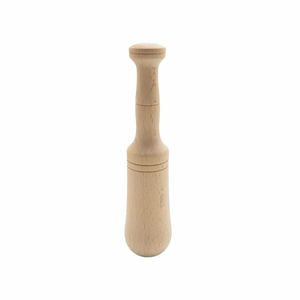 Fackelmann - Mortaio a mano in legno di faggio per tritare e schiacciare aglio, spezie, colore naturale, Ø 4 x 20 cm, 1 pezzo