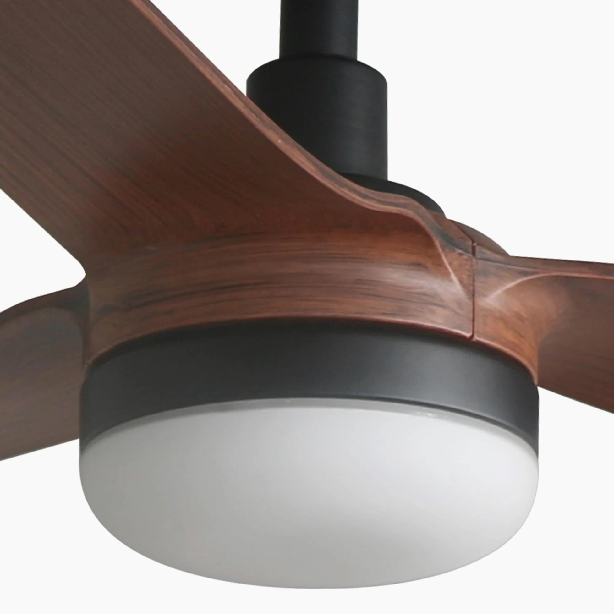 33817-21 PUNT LED Ventilatore da soffitto nero/legno scuro con motore DC, Faro Barcelona