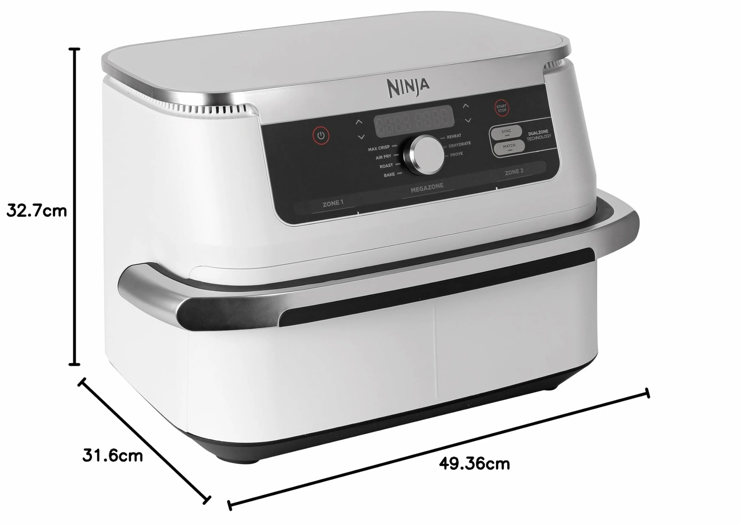 Ninja AF500EUWH Foodi FlexDrawer Doppel-Heißluftfritteuse