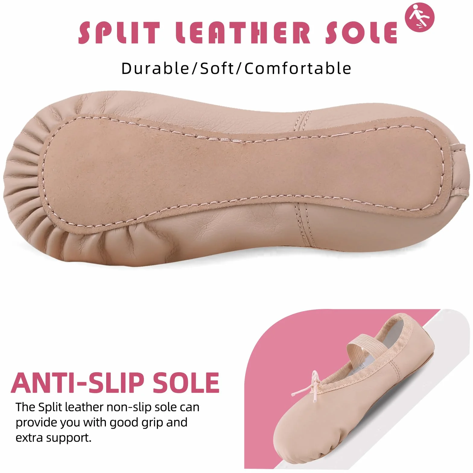 Scarpette Danza Classica in Pelle Bambina Scarpe da Ballo Donna Ragazze Pilates Yoga Ginnastica Ballerina