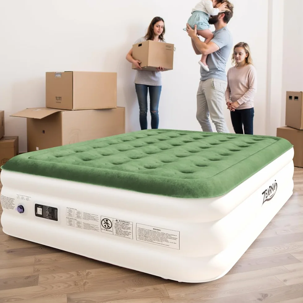 Zearna Materasso Gonfiabile con Pompa Elettrica Integrata, Autogonfiante in 3 Minuti Letto per Ospiti/Campeggio, Compatto e Impermeabile per Casa e Outdoor (Doppio 40cm)