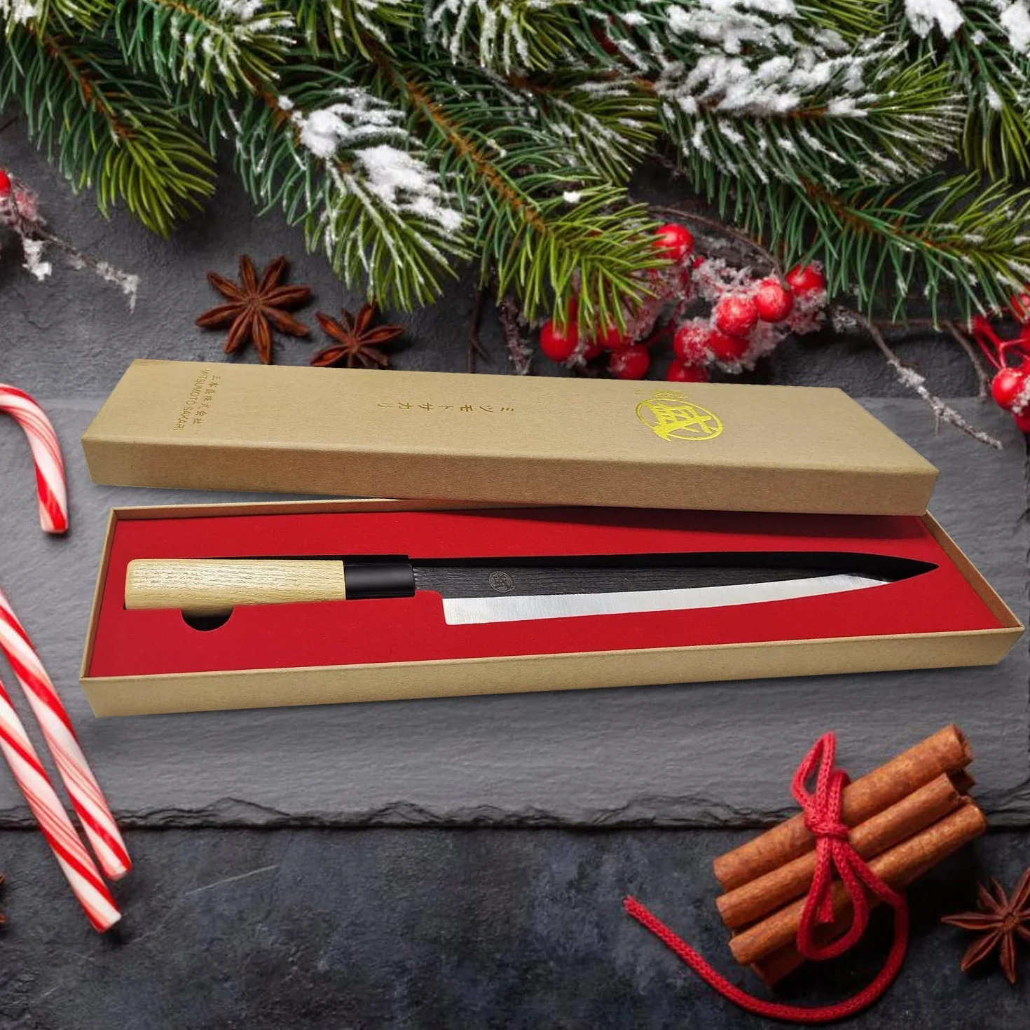 MITSUMOTO SAKARI 28 cm Coltello Yanagiba Giapponese in Lega di Tungsteno, Coltello Sashimi Professionale Forgiato a Mano