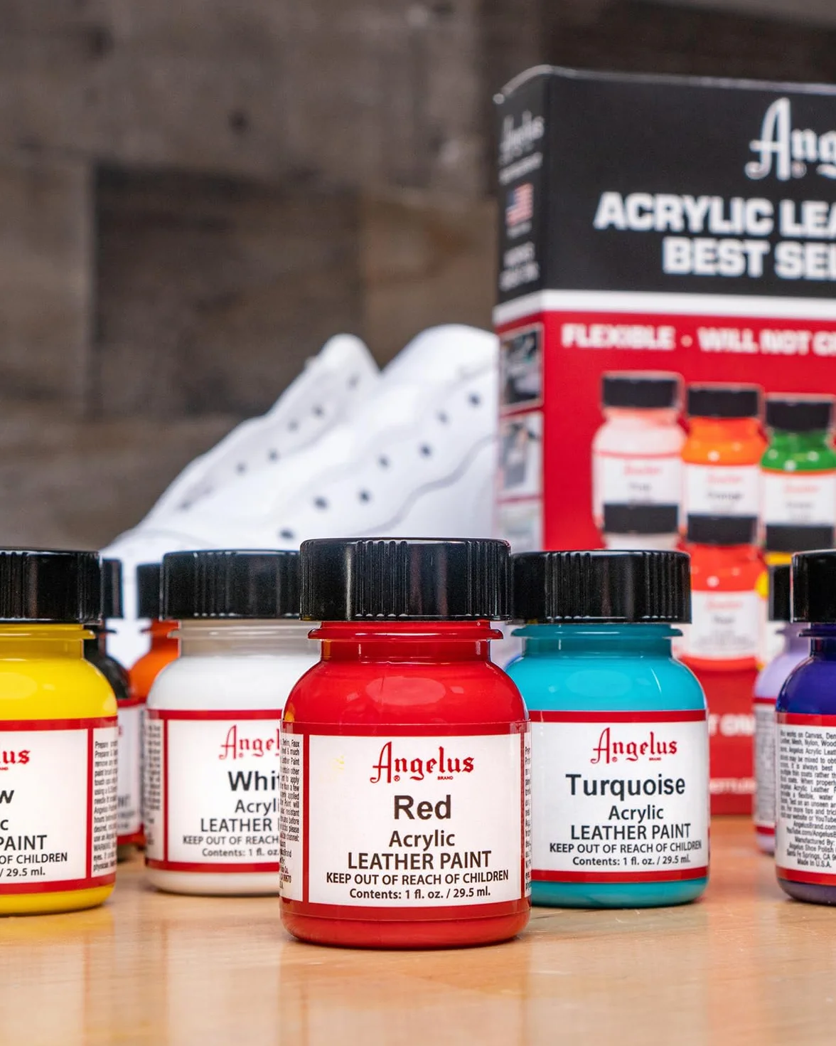 Angelus Kit di partenza colori acrilici per pelle, Multicolor, 1 Oz