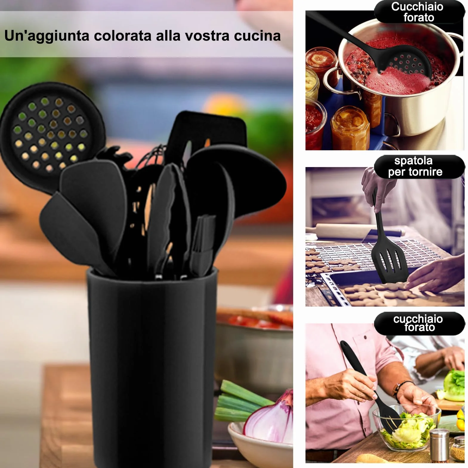 Homikit 12 Pezzi Utensili Cucina Silicone